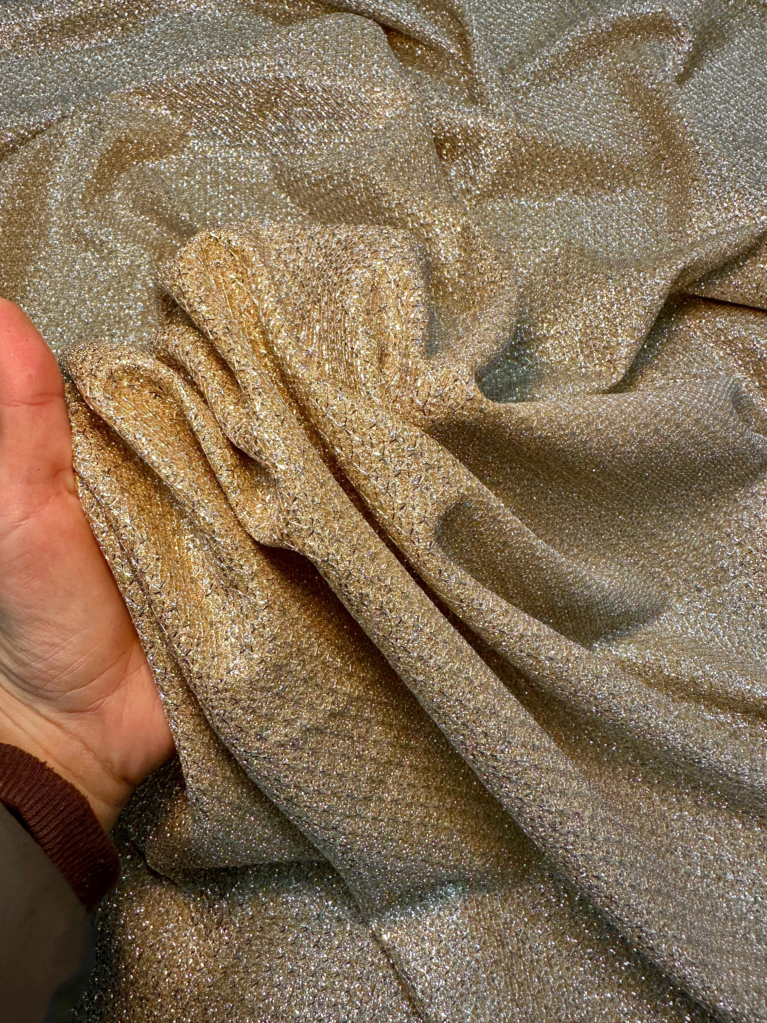 Gold Shimmery Metallic Brocade, Brocade for woman, shiny fabric for bride, Metallic Brocade, Brocade in low price, Shimmery fabric for party wear, Brocade for gown