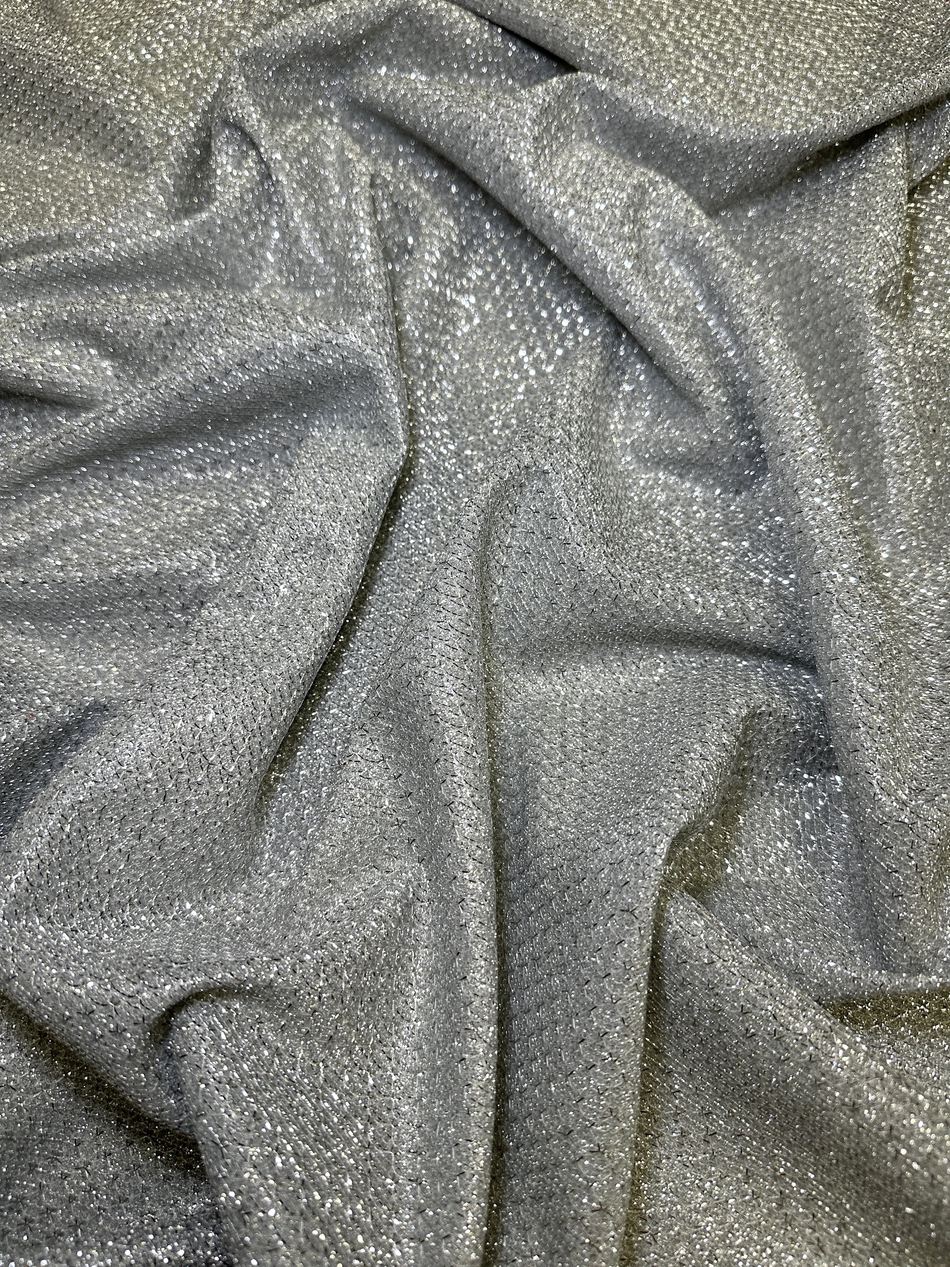 Silver Shimmery Metallic Brocade, Brocade for woman, shiny fabric for bride, Metallic Brocade, Brocade in low price, Shimmery fabric for party wear, Brocade for gown