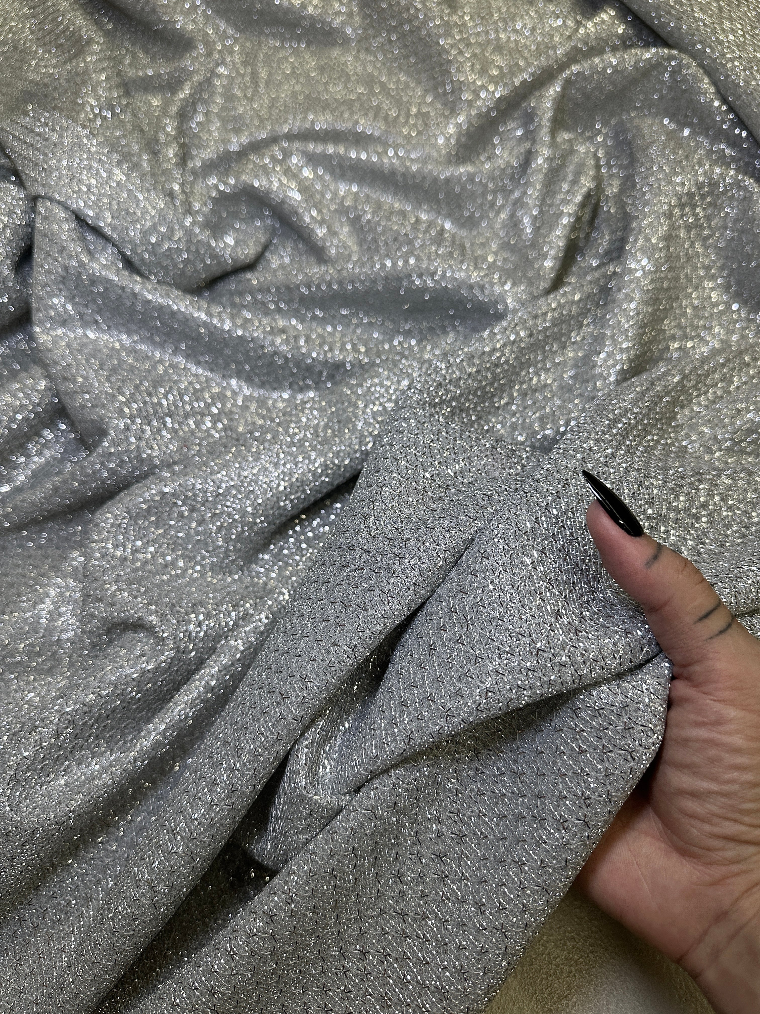 Silver Shimmery Metallic Brocade, Fabric Store, Sewing Store, Cheap Fabric Store, Kiki Textiles, Textile by the Yard