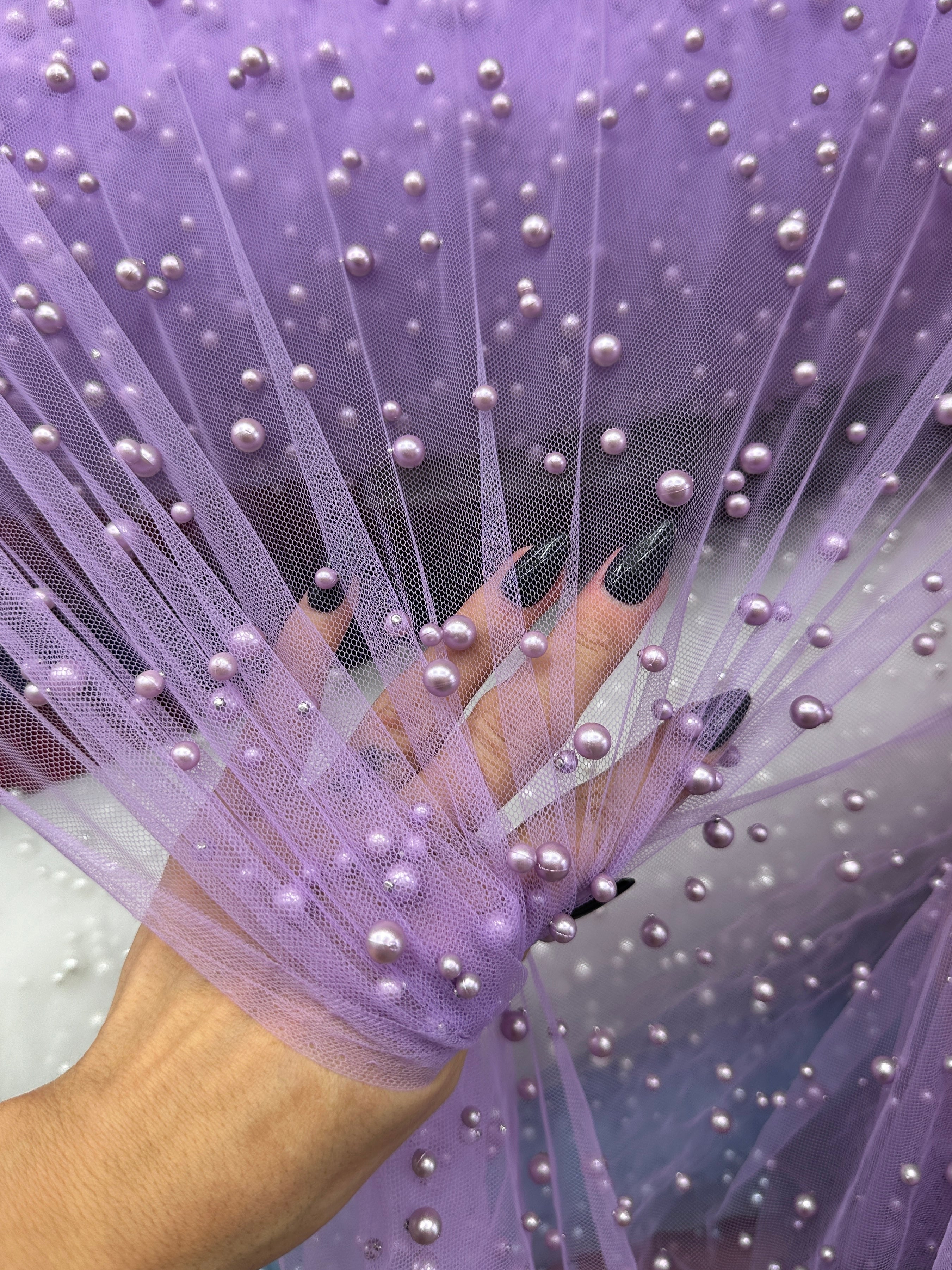 Lavender Pearl Tulle, Fabric Store, Sewing Store, Cheap Fabric Store, Kiki Textiles, Textile by the Yard