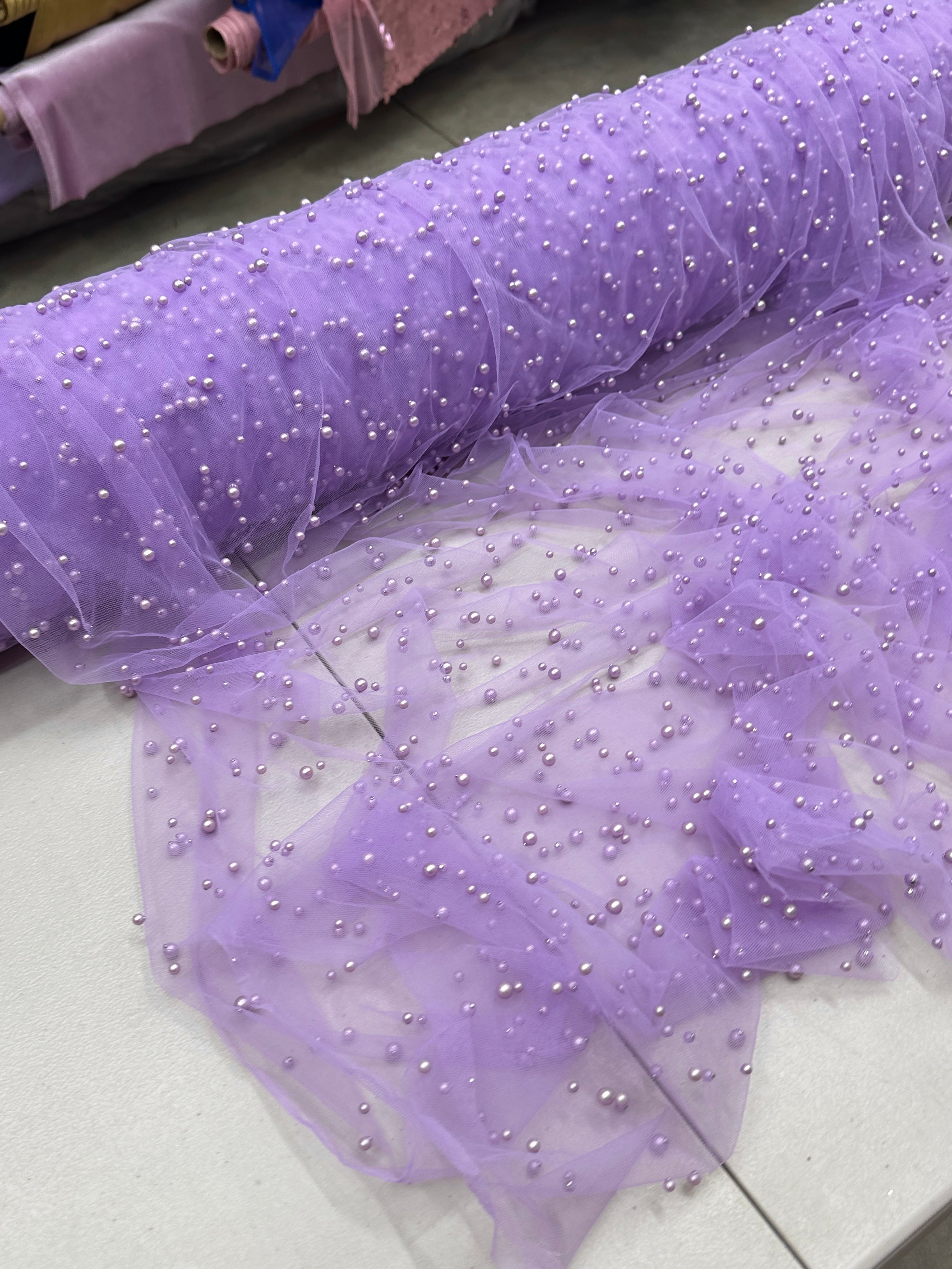 Lavender Pearl Tulle, Fabric Store, Sewing Store, Cheap Fabric Store, Kiki Textiles, Textile by the Yard