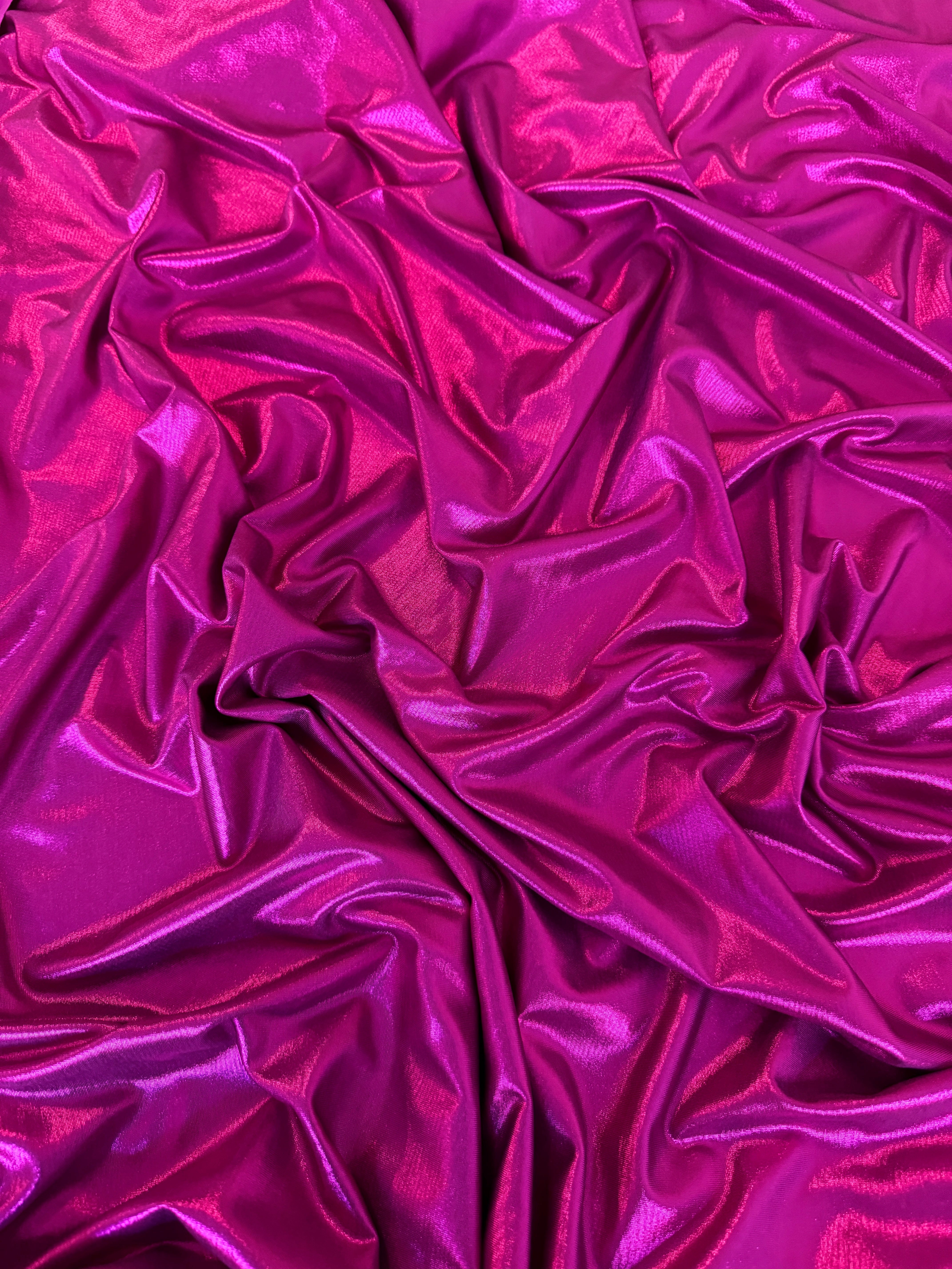 fuchsia stretch foiled spandex, dark pink stretch foiled spandex, light pink stretch foiled spandex, pink stretch foiled spandex, premium stretch foiled spandex, stretch foiled spandex on sale, stretch foiled spandex on discount