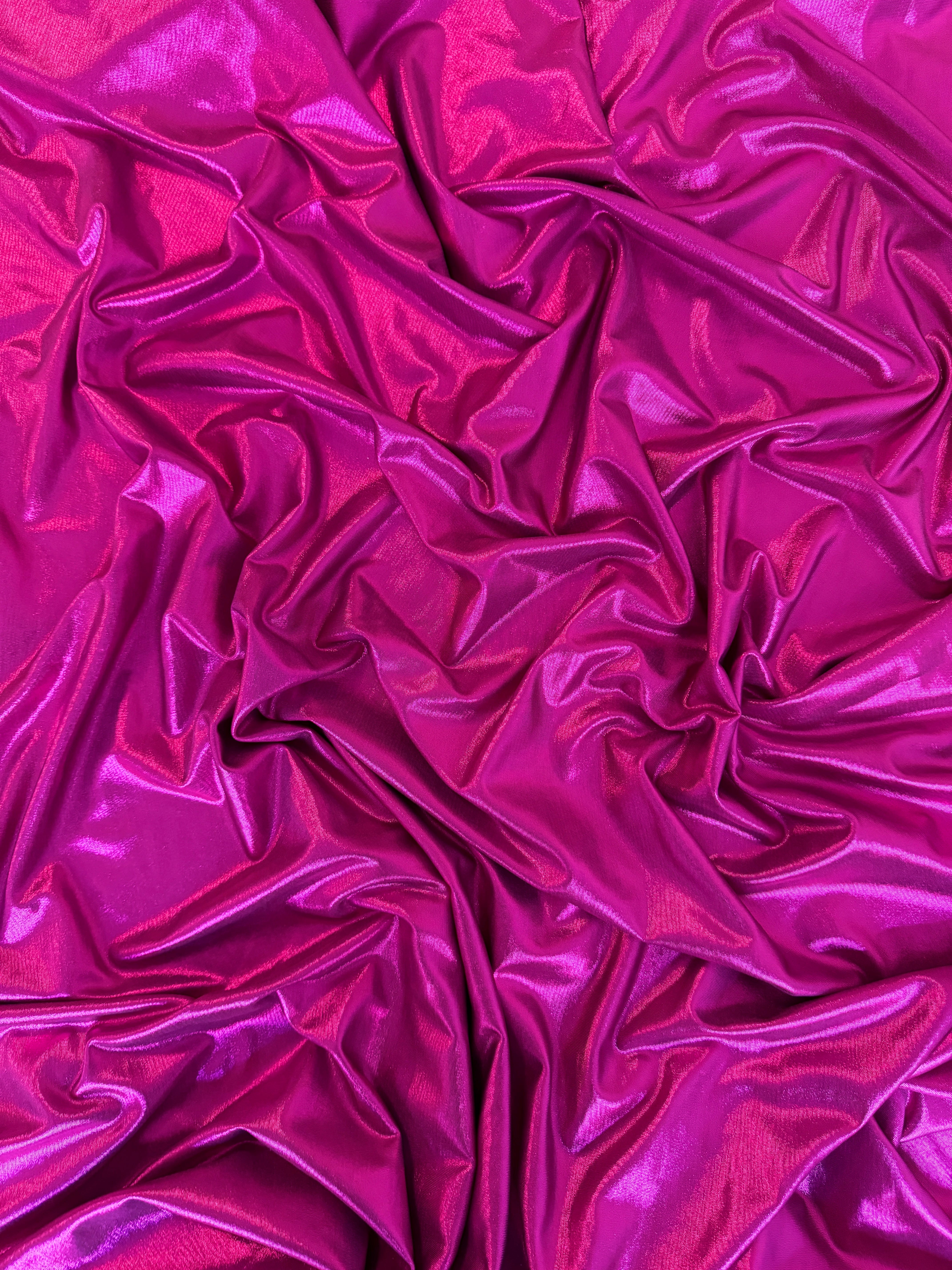 fuchsia stretch foiled spandex, dark pink stretch foiled spandex, light pink stretch foiled spandex, pink stretch foiled spandex, premium stretch foiled spandex, stretch foiled spandex on sale, stretch foiled spandex on discount