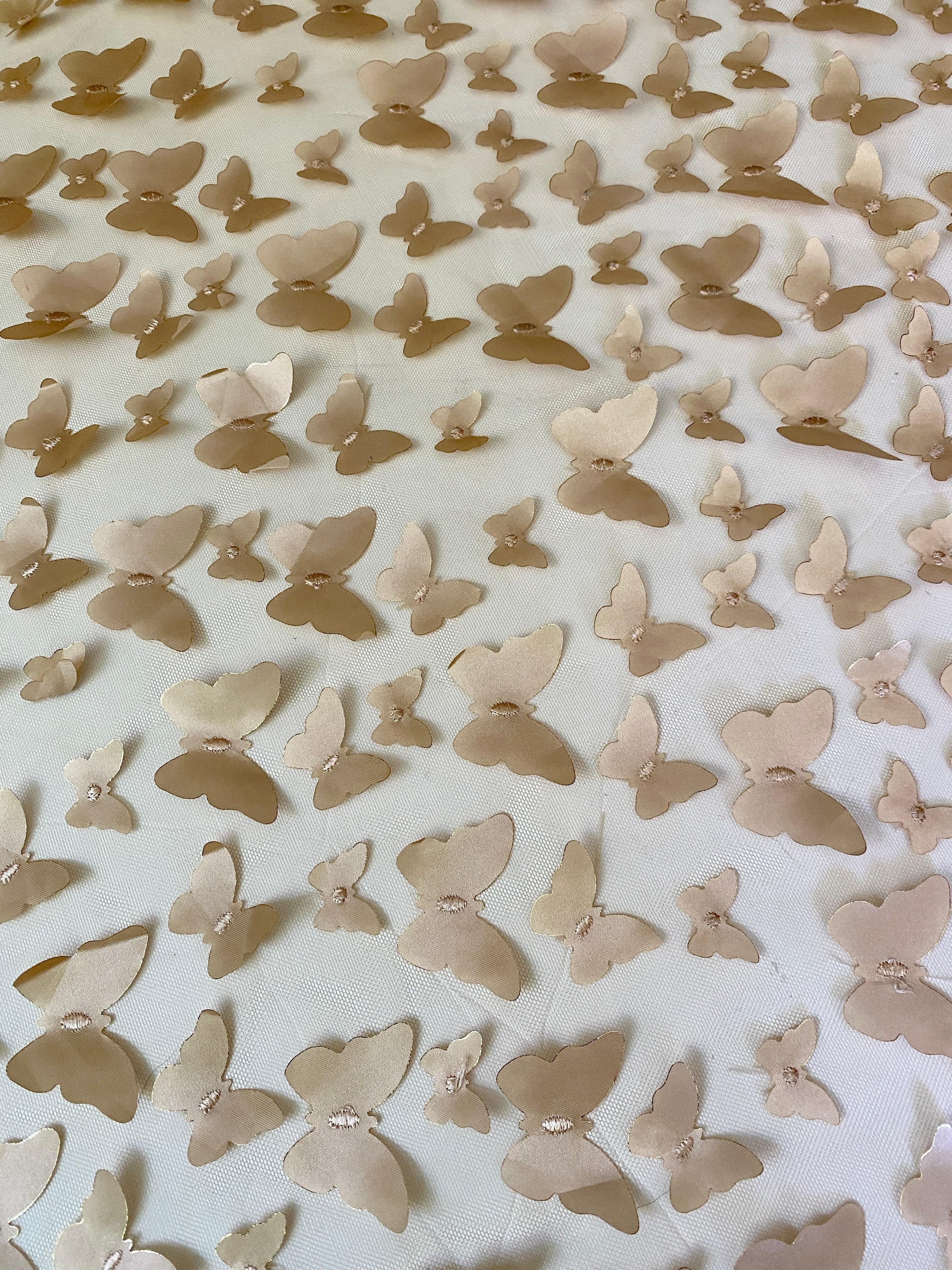 Gold 3D Butterfly Lace