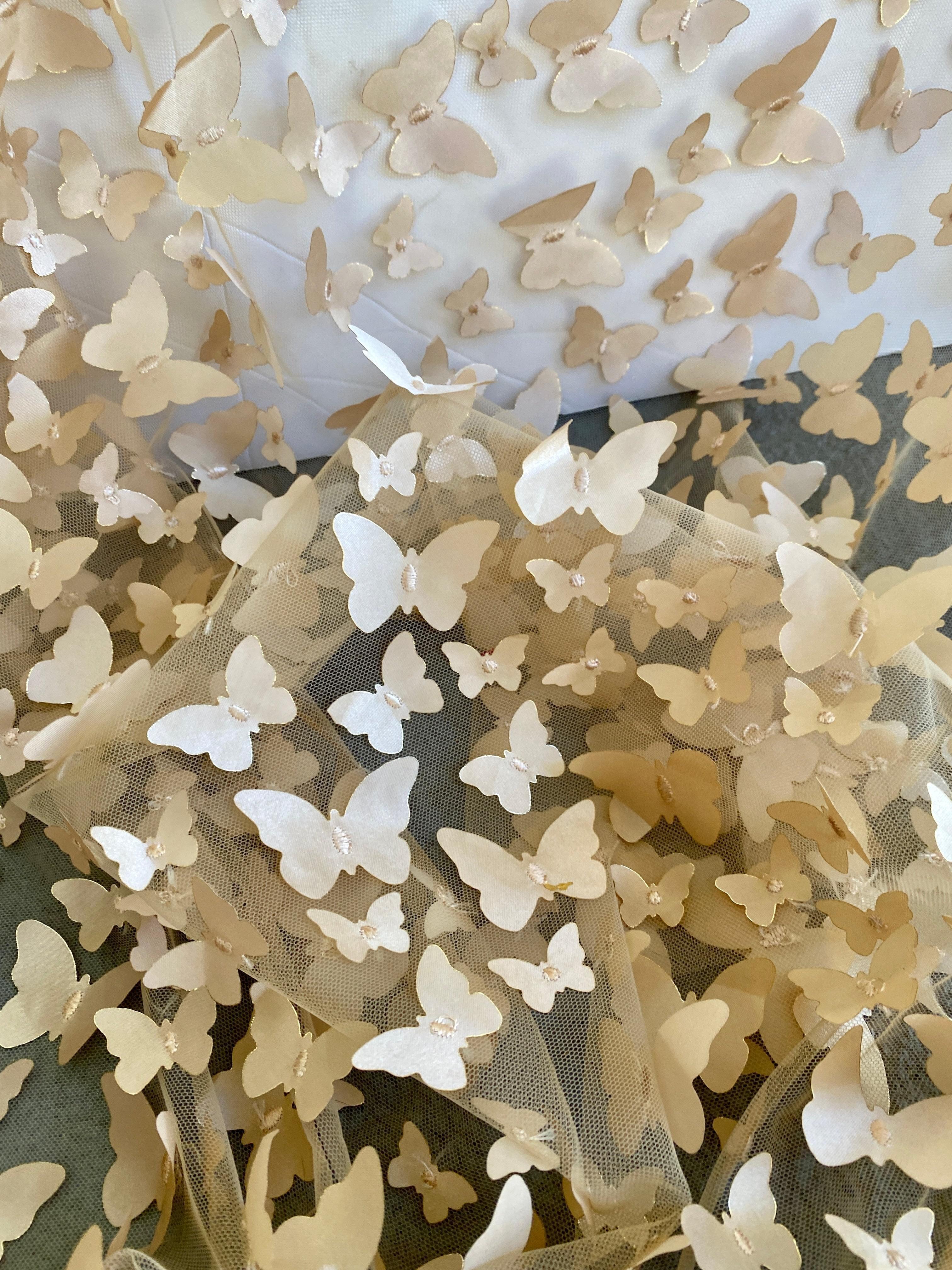 Gold 3D Butterfly Lace
