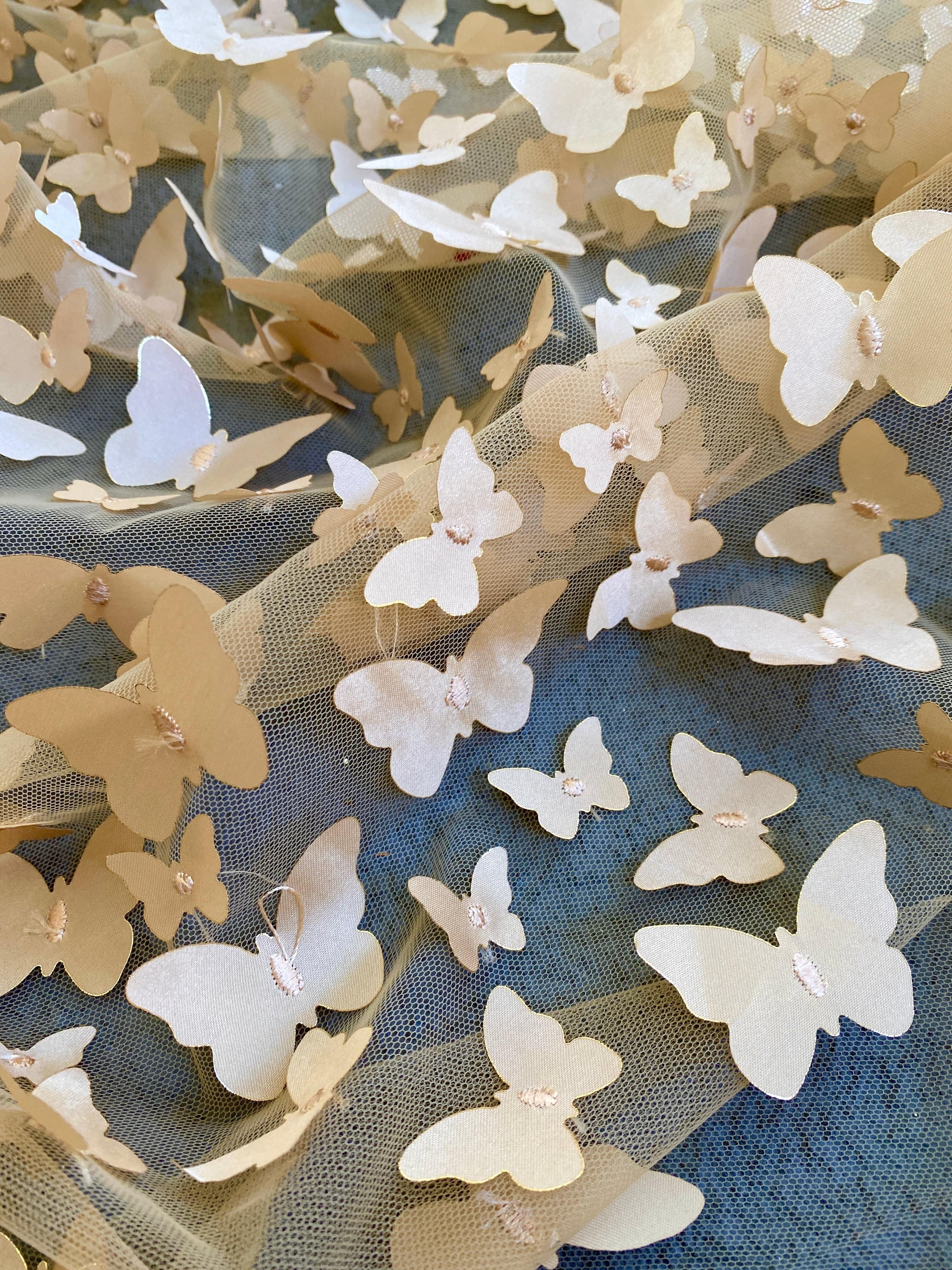 Gold 3D Butterfly Lace