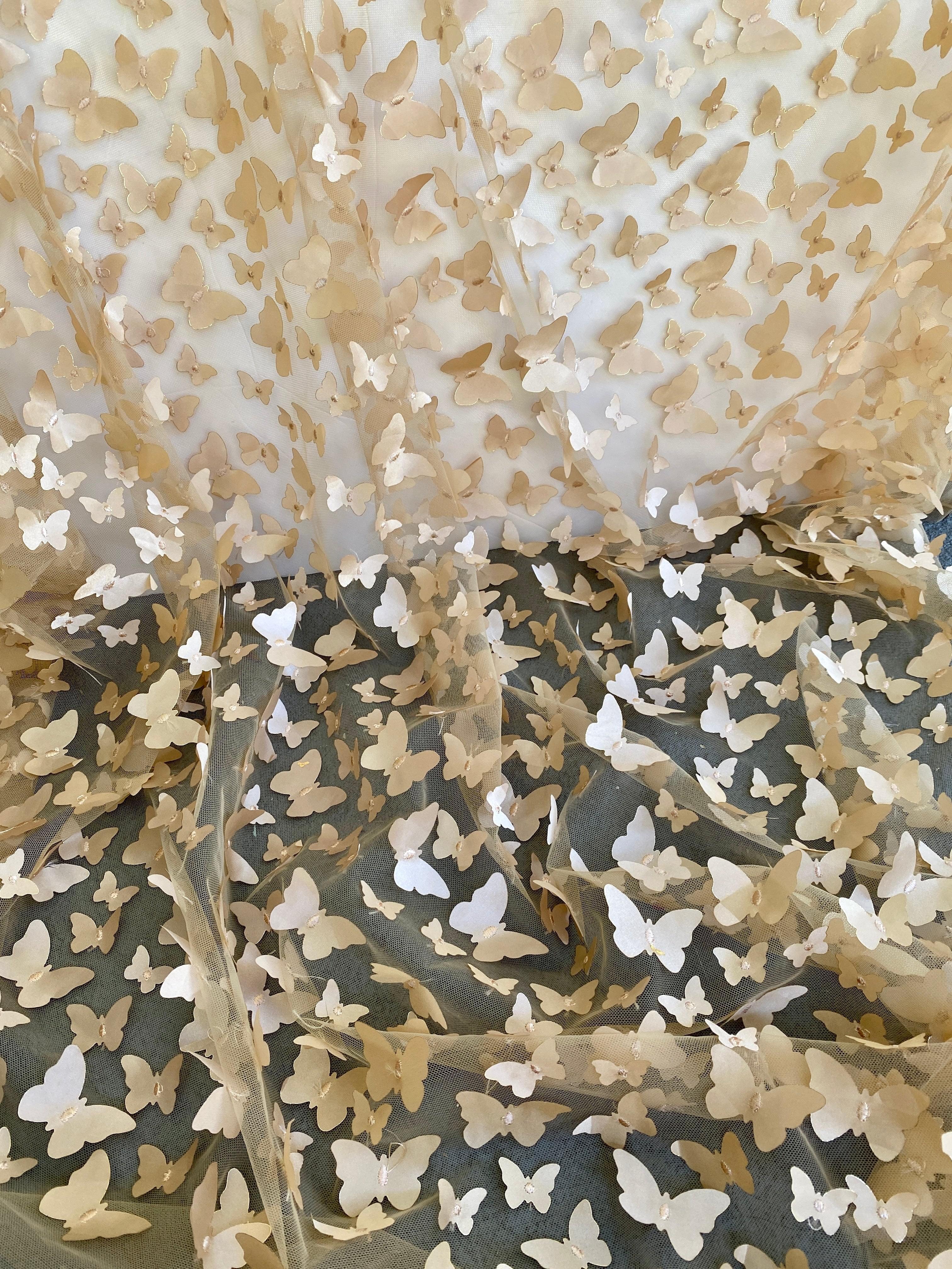 Gold 3D Butterfly Lace