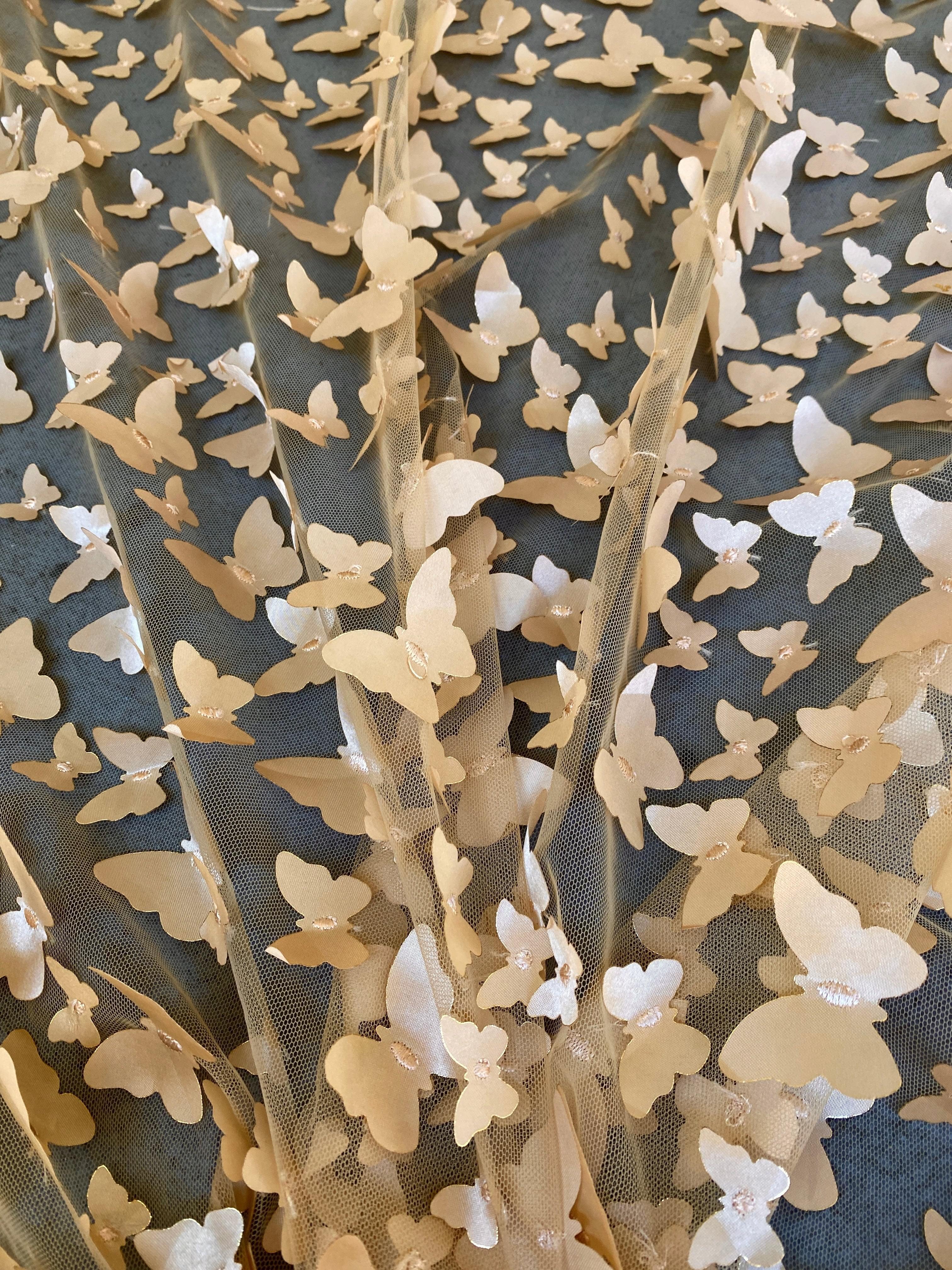Gold 3D Butterfly Lace