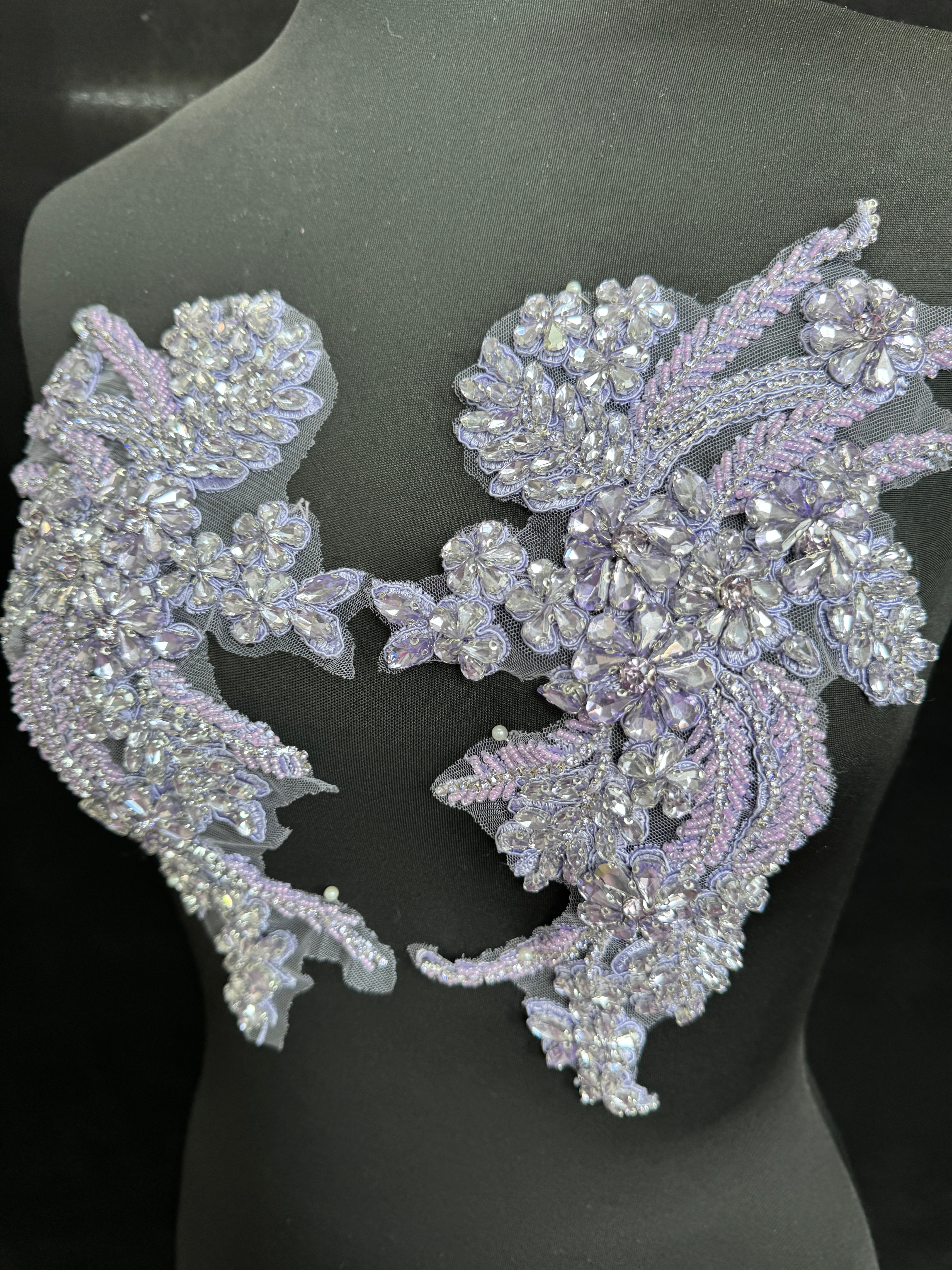 Gina lilac Rhinestones Applique, lilac Rhinestones Applique, light purple Rhinestones Applique, lavender Rhinestones Applique,