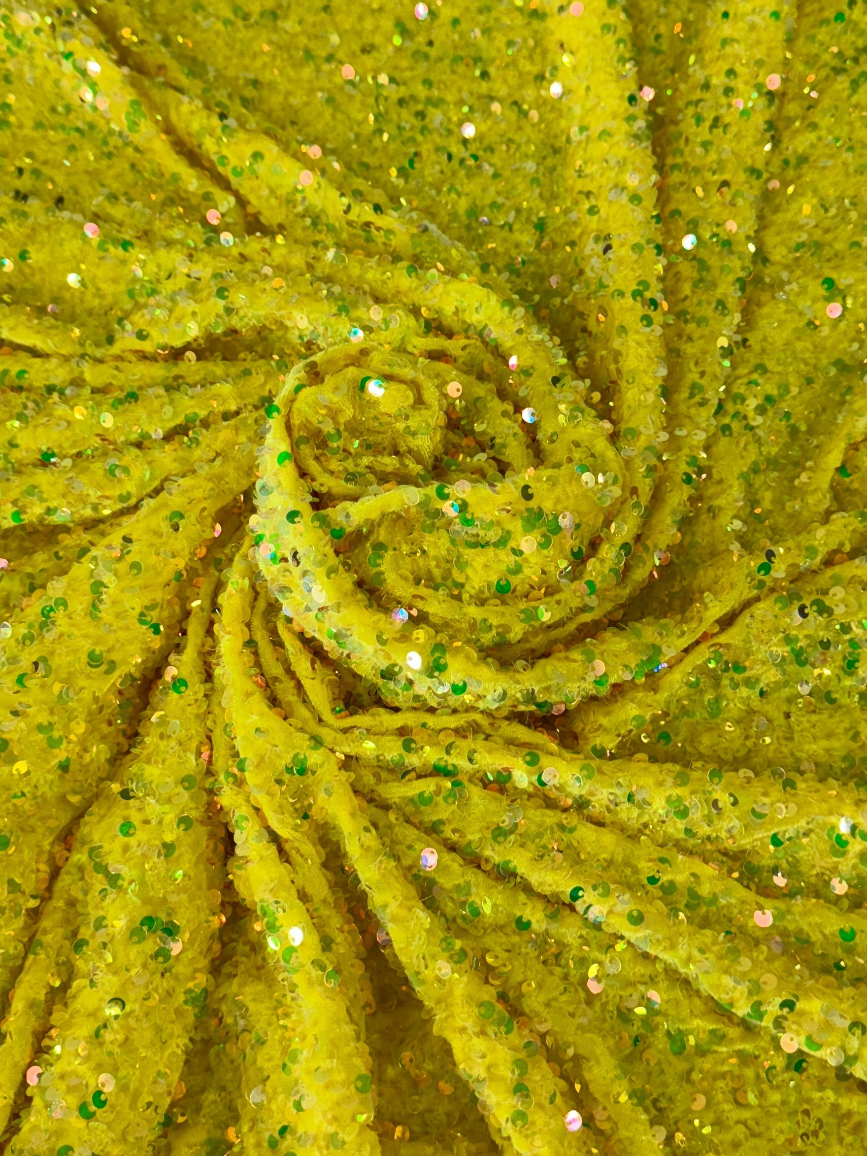 yellow iridescent sequin On velvet, yellow Sequin on velvet, Sequin on velvet, Stretch Sequin Mesh, Stretch Sequin velvet for woman,  Stretch Sequin velvet for bride, Stretch Sequin velvet on sale, Stretch Sequin velvet on discount, Stretch Sequin velvet online