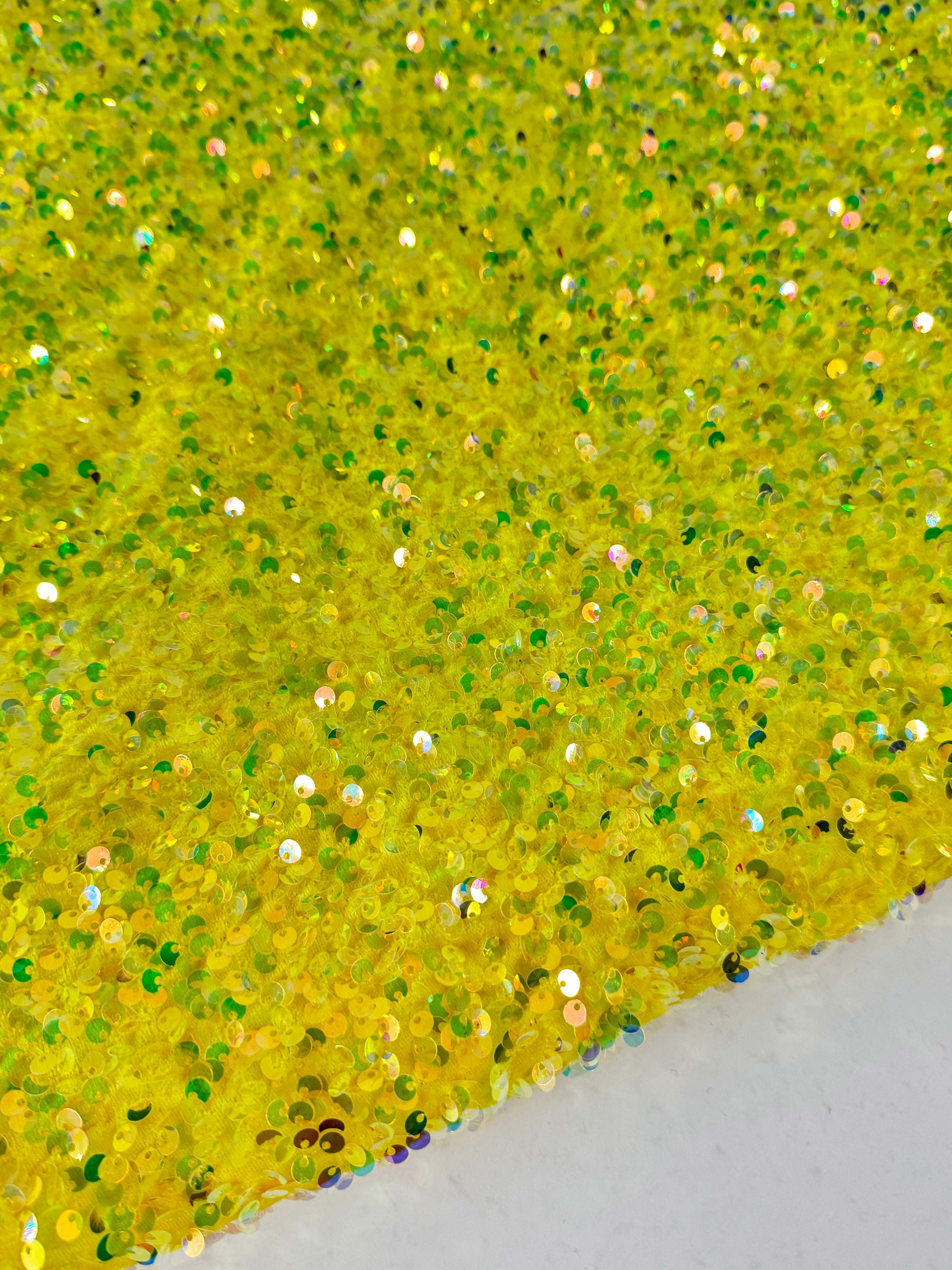yellow iridescent sequin On velvet, yellow Sequin on velvet, Sequin on velvet, Stretch Sequin Mesh, Stretch Sequin velvet for woman,  Stretch Sequin velvet for bride, Stretch Sequin velvet on sale, Stretch Sequin velvet on discount, Stretch Sequin velvet online