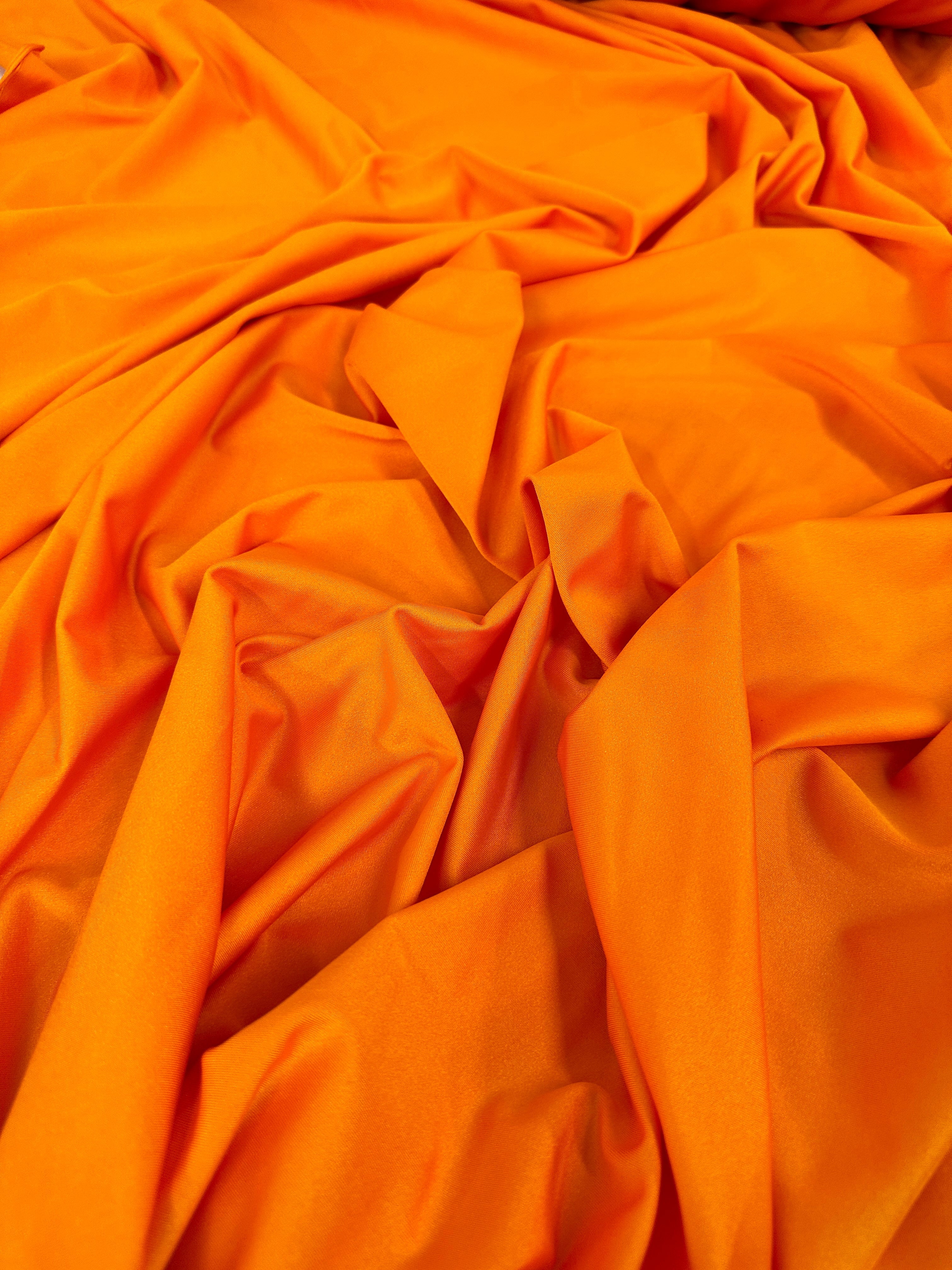 orange yoga spandex, orange nylon spandex, orange 4 way stretch spandex
