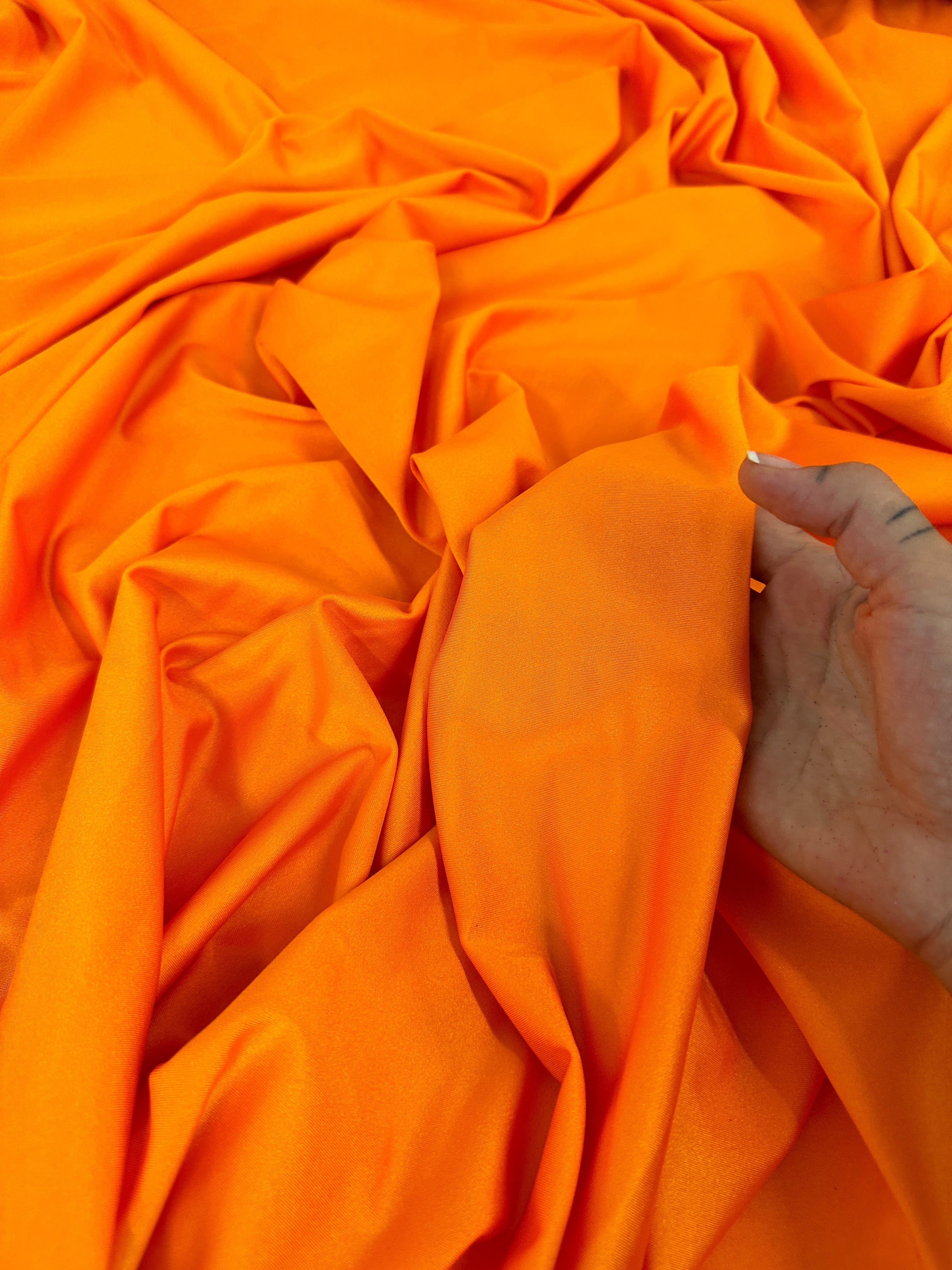 orange yoga spandex, orange nylon spandex, orange 4 way stretch spandex