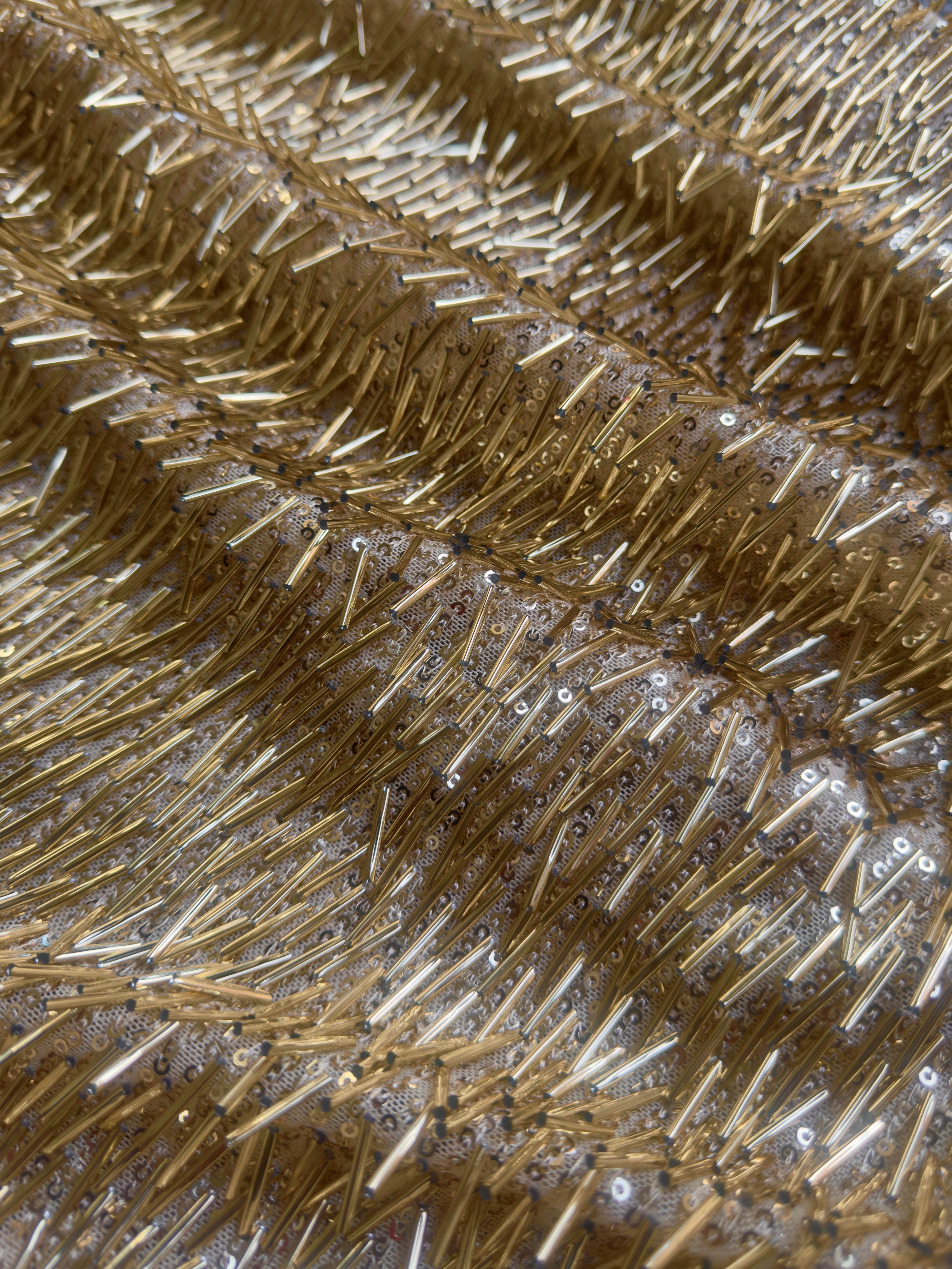 Gold Fringe Sequin on Mesh, Fabric Store, Sewing Store, Cheap Fabric Store, Kiki Textiles, Textile by the Yard