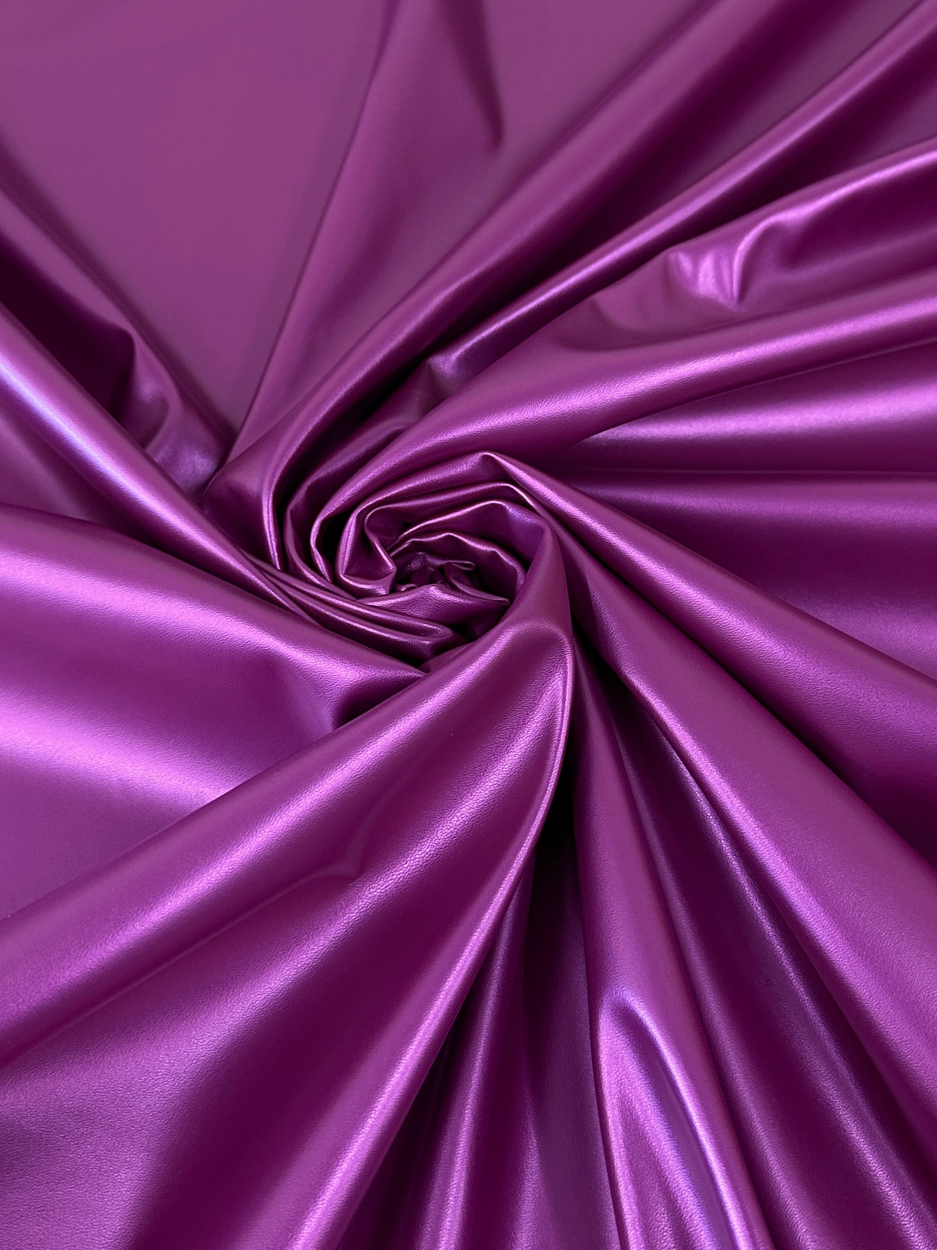 Magenta Metallic Stretch Faux Leather, purple metallic stretch leather, shiny faux leather, mauve faux leather for woman, faux leather for costumes, faux leather for home decor, 2 way stretch faux leather, leather for blazers, cheap leather, discounted leather, leather on sale