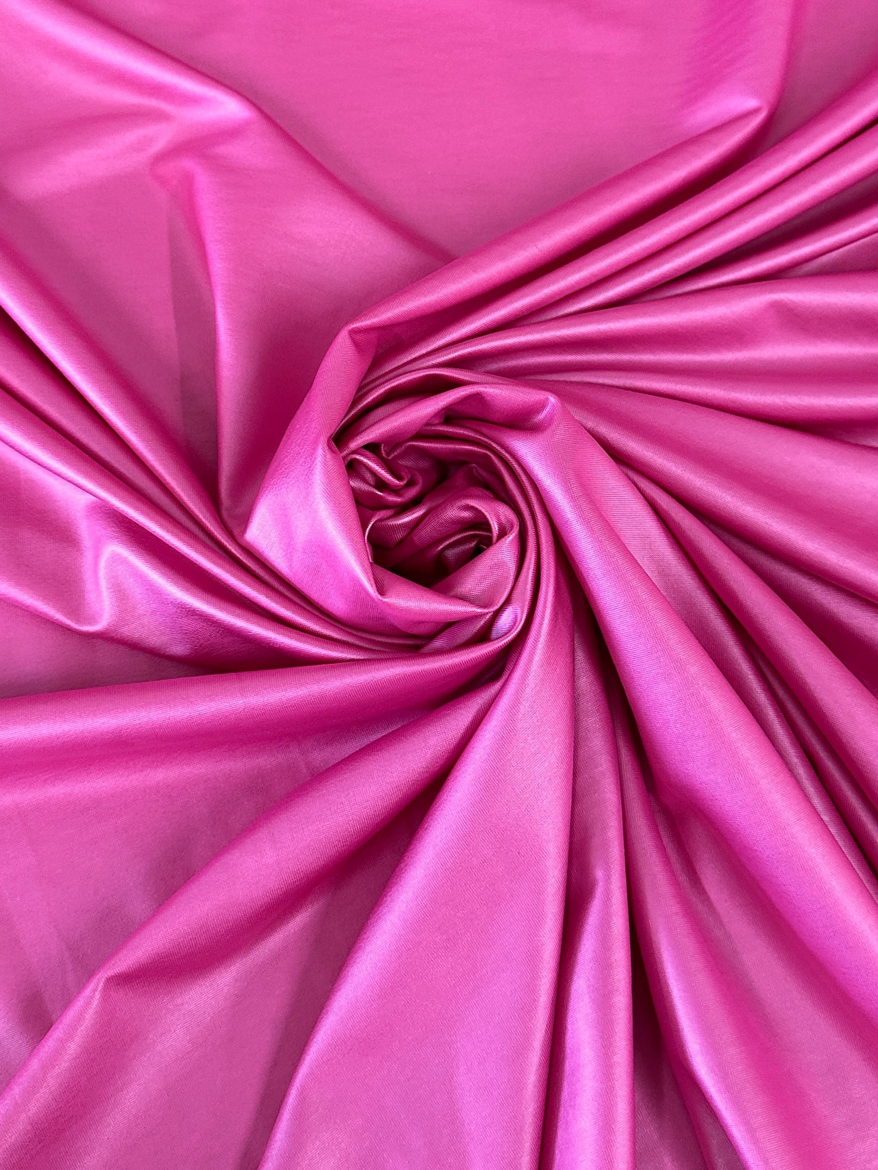 hot pink all way Stretch Faux Leather, pink all way stretch leather, shiny faux leather, light pink all way stretch faux leather for woman, faux leather for costumes, faux leather for home decor, 2 way stretch faux leather, leather for blazers, cheap leather, discounted leather, leather on sale