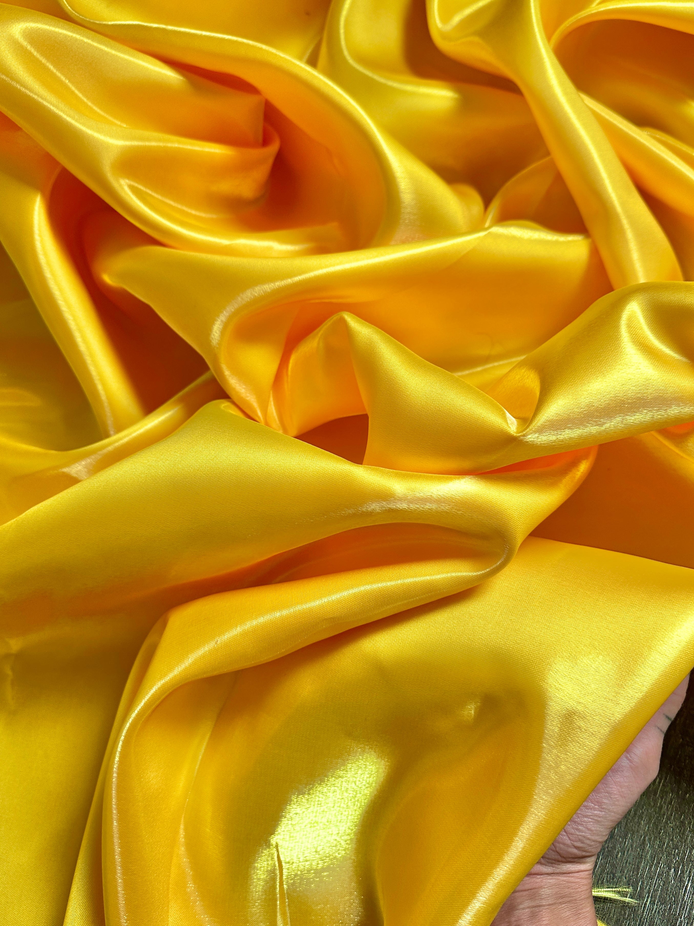 Yellow Liquid Bridal Satin, Fabric Store, Sewing Store, Cheap Fabric Store, Kiki Textiles, Textile by the Yard