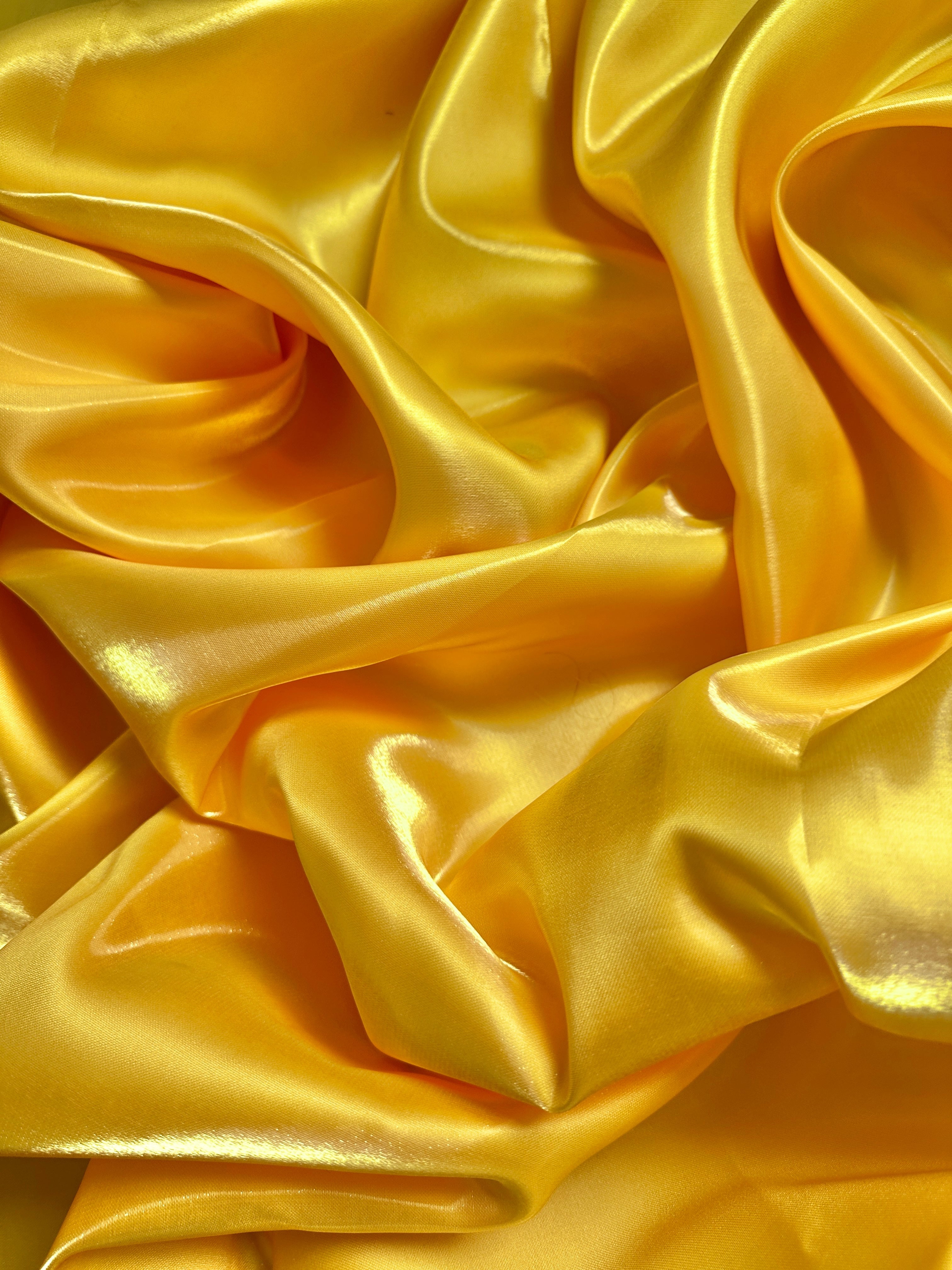 Yellow Liquid Bridal Satin, Fabric Store, Sewing Store, Cheap Fabric Store, Kiki Textiles, Textile by the Yard