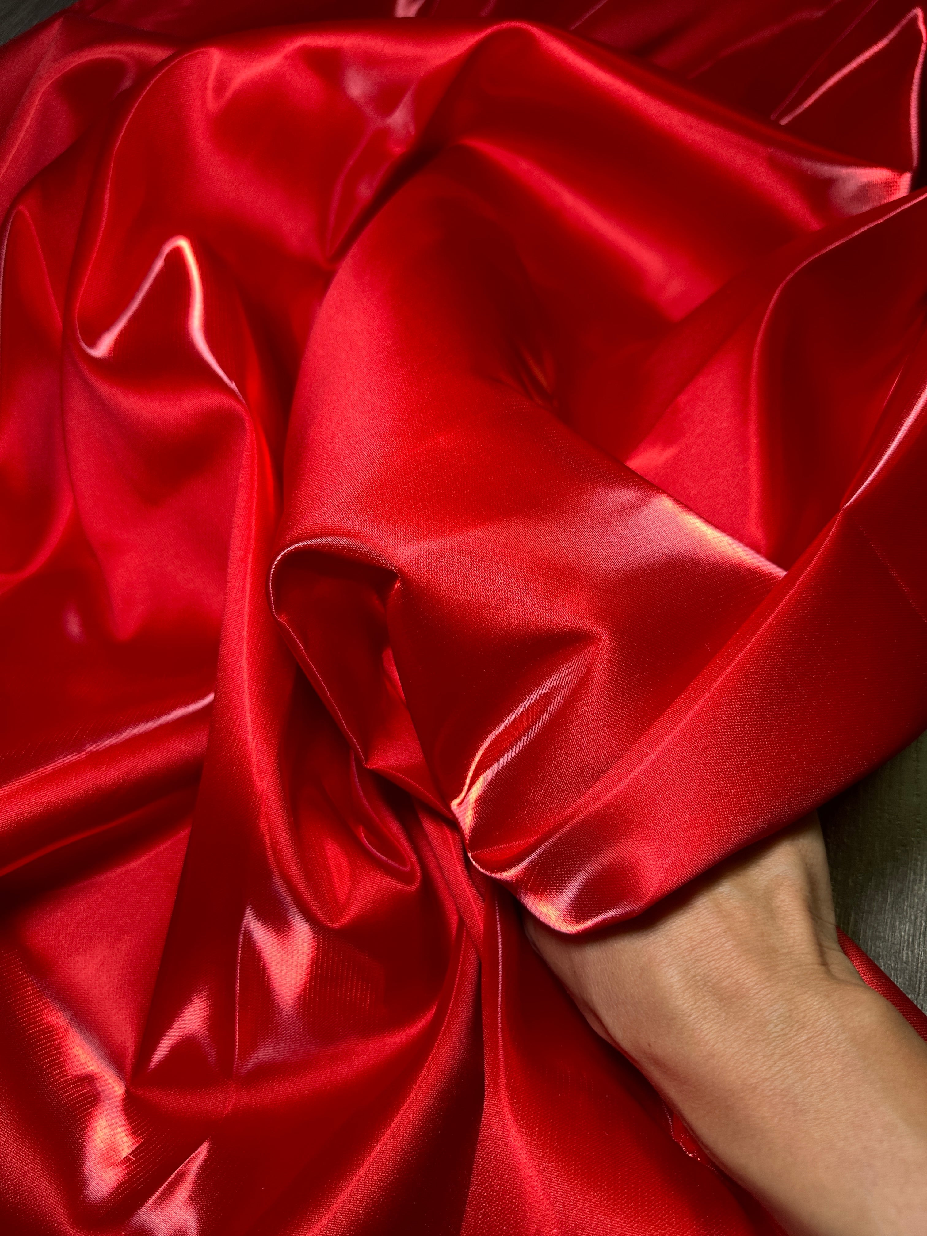 Red Liquid Bridal Satin, Fabric Store, Sewing Store, Cheap Fabric Store, Kiki Textiles, Textile by the Yard