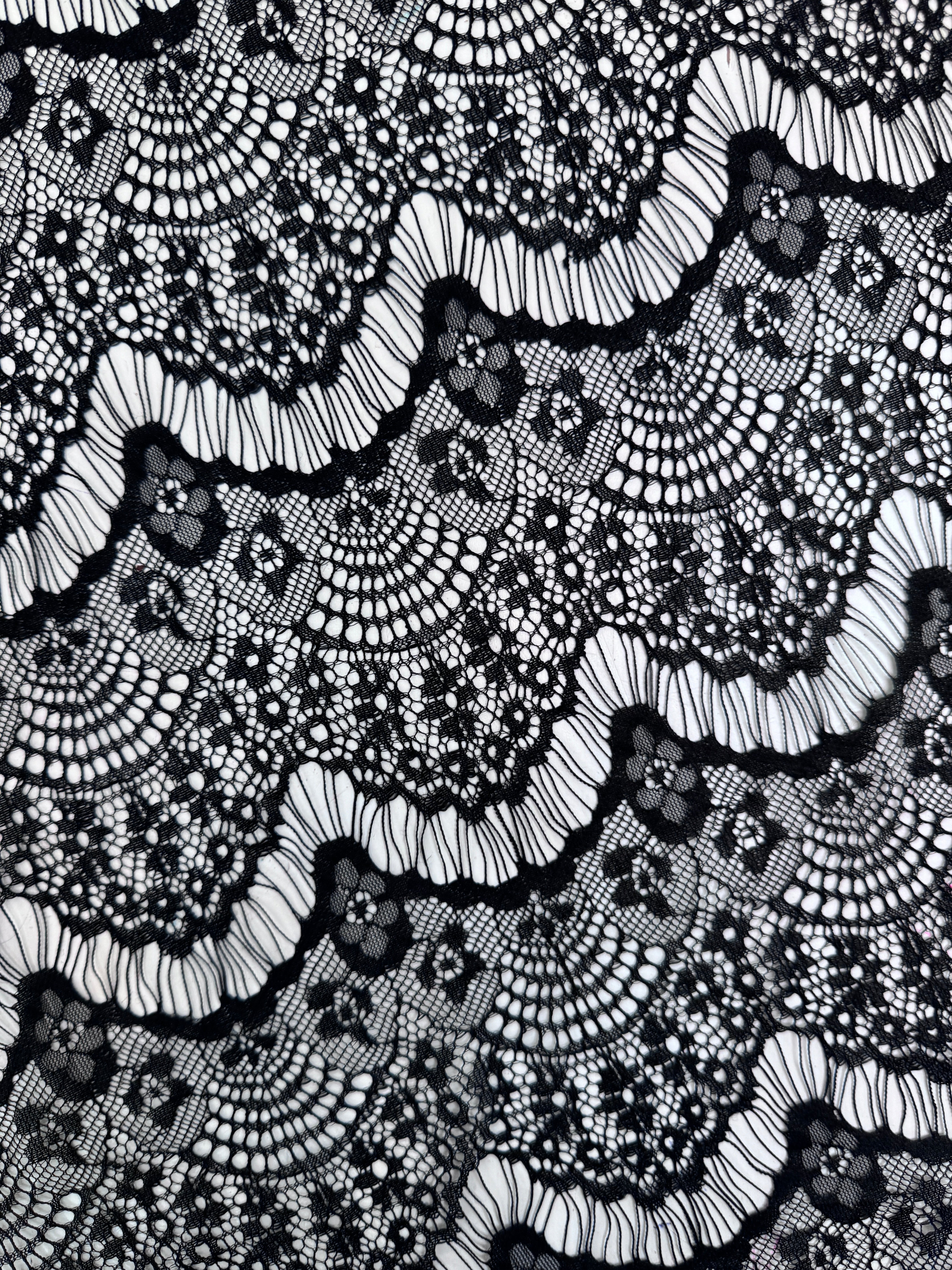 Black French Chantilly Floral Lingerie Lace, jet black Chantilly Floral Lingerie Lace, dark gray Chantilly Floral Lingerie Lace, Chantilly Floral Lingerie Lace for woman, Chantilly Floral Lingerie Lace for bride, Chantilly Floral Lingerie Lace for party wear, Chantilly Floral Lingerie Lace in low price, Chantilly Floral Lingerie Lace on discount