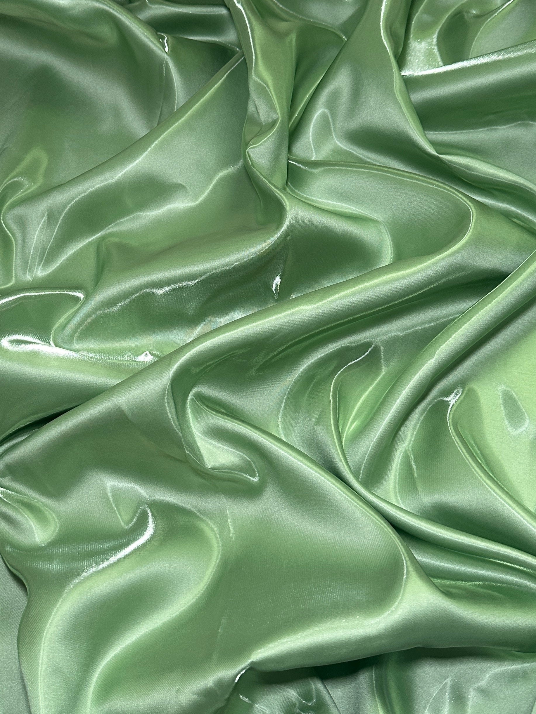 Sage Green Liquid Bridal Satin, Luxury Silky Satin, Liquid Bridal Satin, Silky Satin, Premium Stretch Bridal Satin, Satin for Bride, Satin for Women, Satin in Low Price, Cheap Satin, Satin on Sale
