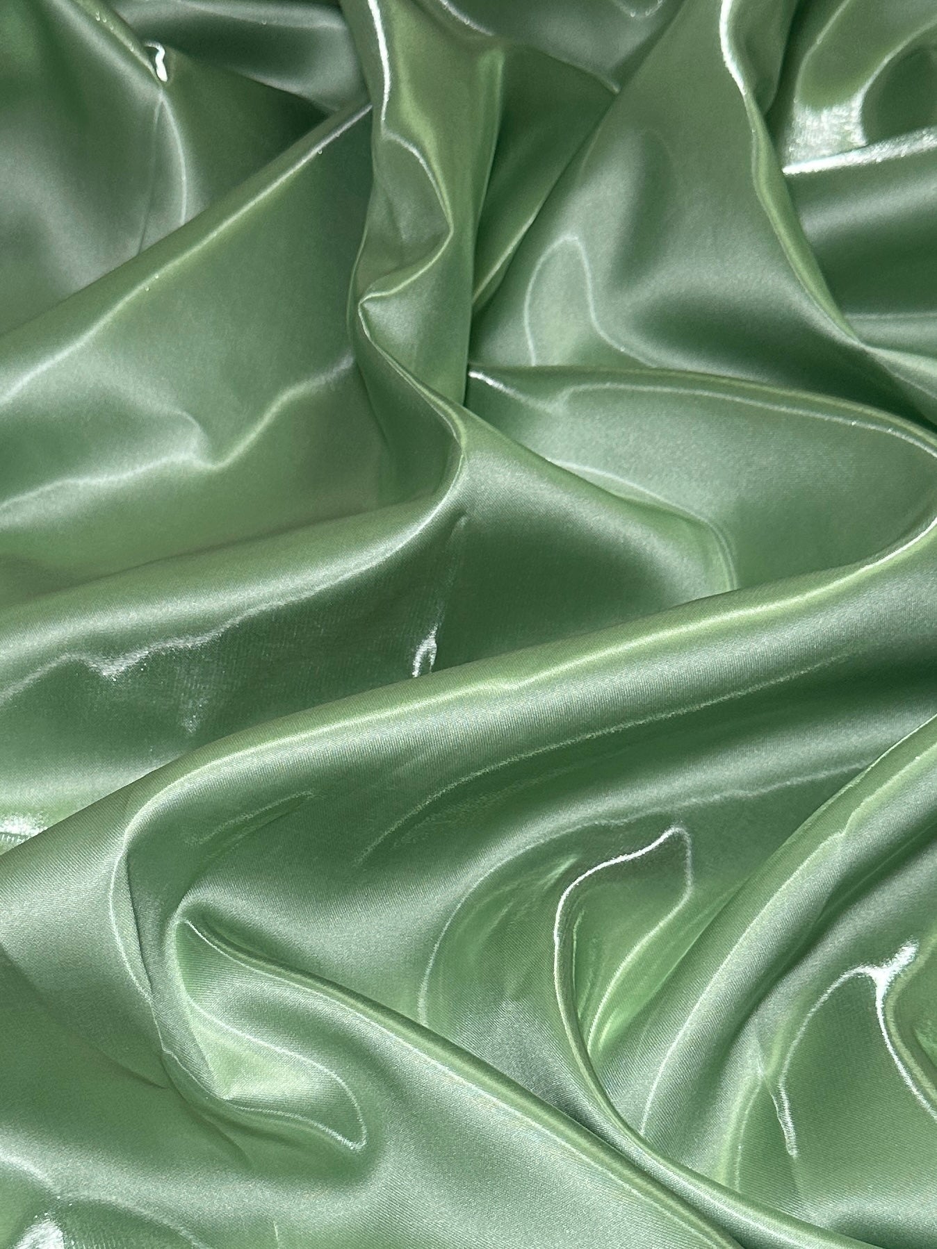Sage Green Liquid Bridal Satin, Luxury Silky Satin, Liquid Bridal Satin, Silky Satin, Premium Stretch Bridal Satin, Satin for Bride, Satin for Women, Satin in Low Price, Cheap Satin, Satin on Sale