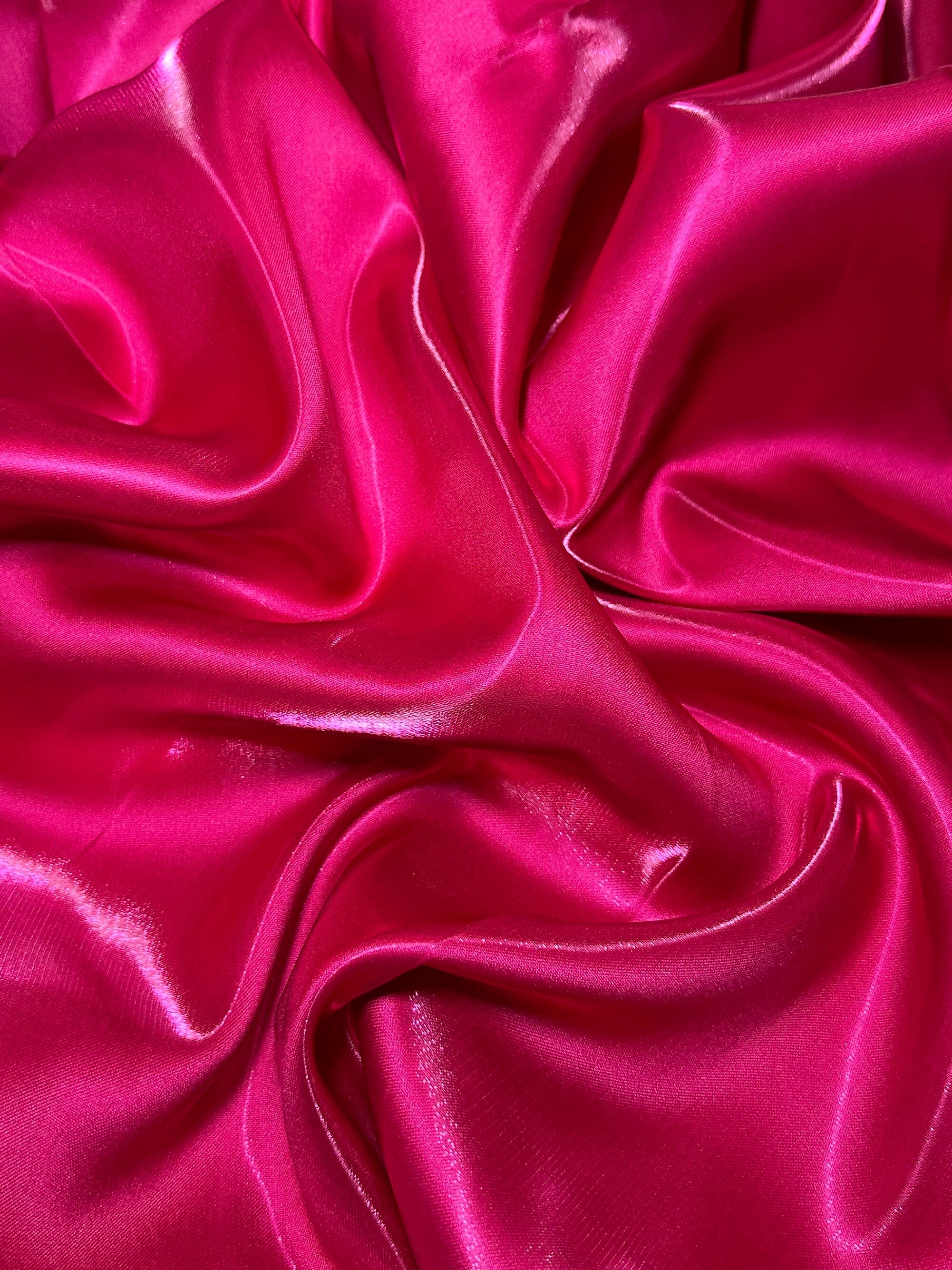 Fuchsia Liquid Satin, Luxury Silky Satin, Liquid Bridal Satin, Silky Satin, Premium Stretch Bridal Satin, Satin for Bride, Satin for Women, Satin in Low Price, Cheap Satin, Satin on Sale