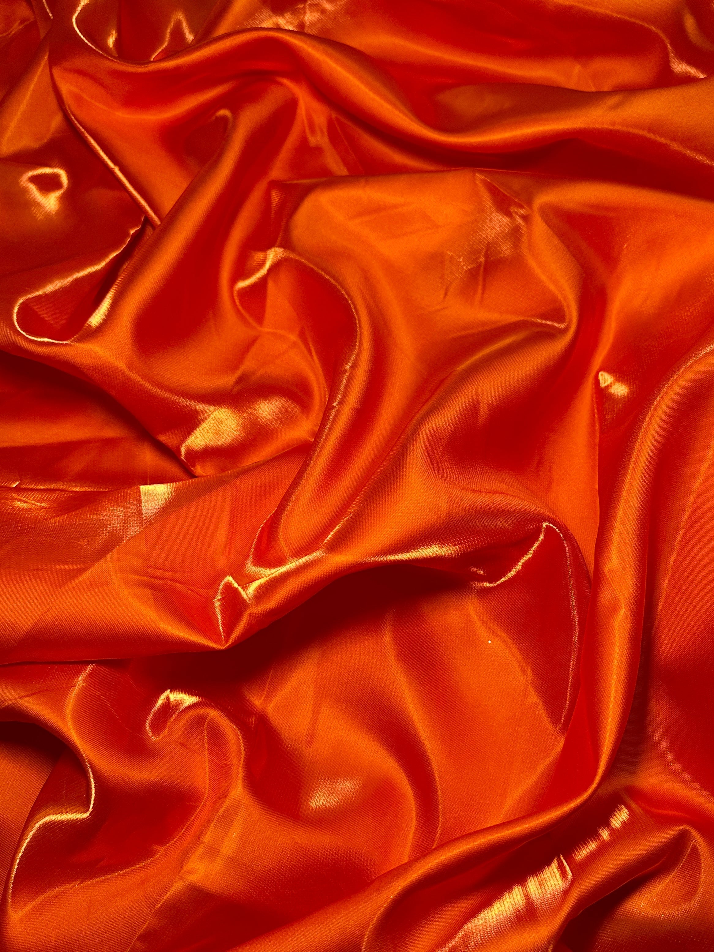 Orange Liquid Bridal Satin, Luxury Silky Satin, Liquid Bridal Satin, Silky Satin, Premium Stretch Bridal Satin, Satin for Bride, Satin for Women, Satin in Low Price, Cheap Satin, Satin on Sale