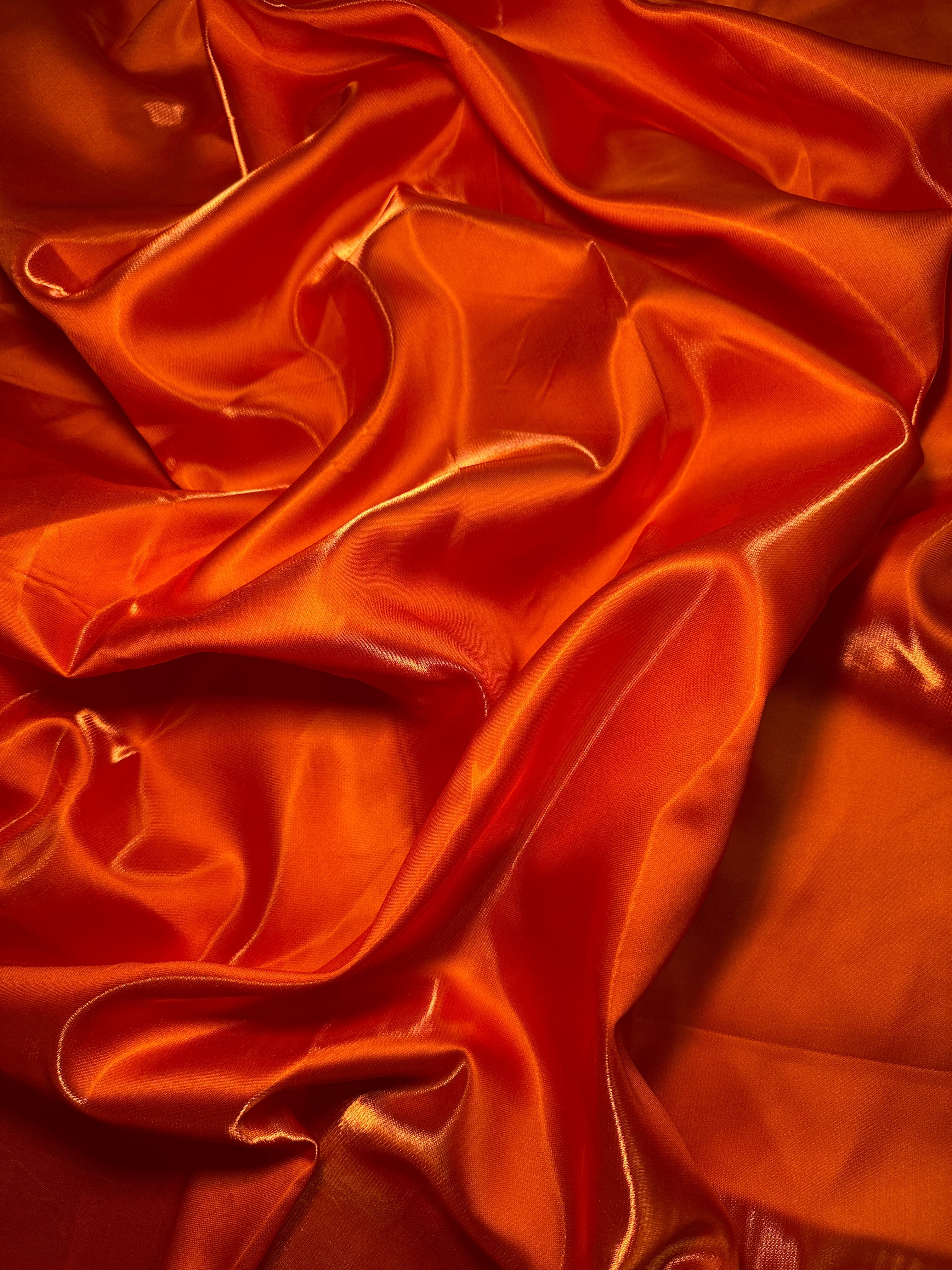 Orange Liquid Bridal Satin, Fabric Store, Sewing Store, Cheap Fabric Store, Kiki Textiles, Textile by the Yard