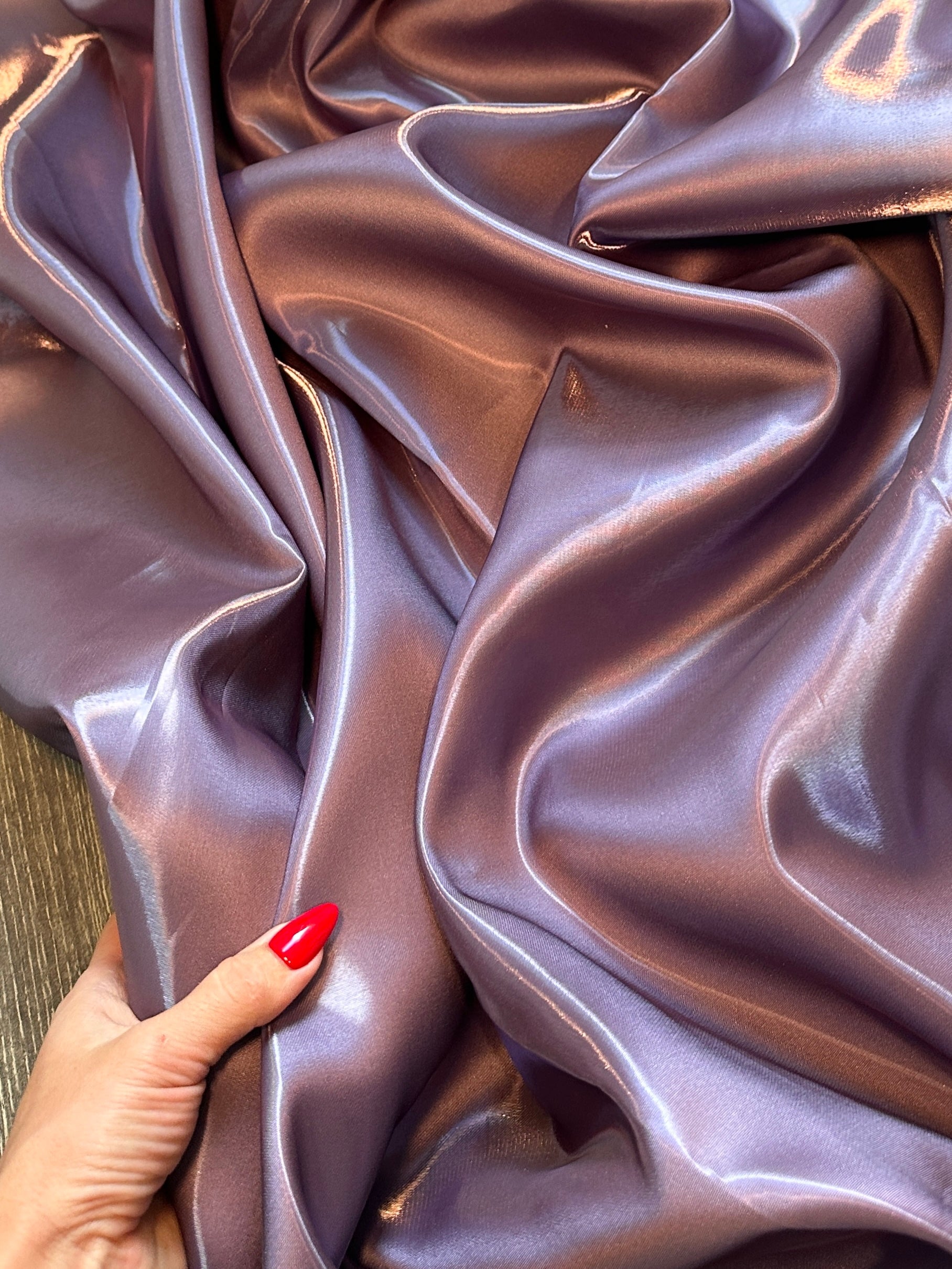 Eggplant Liquid Bridal Satin, Fabric Store, Sewing Store, Cheap Fabric Store, Kiki Textiles, Textile by the Yard