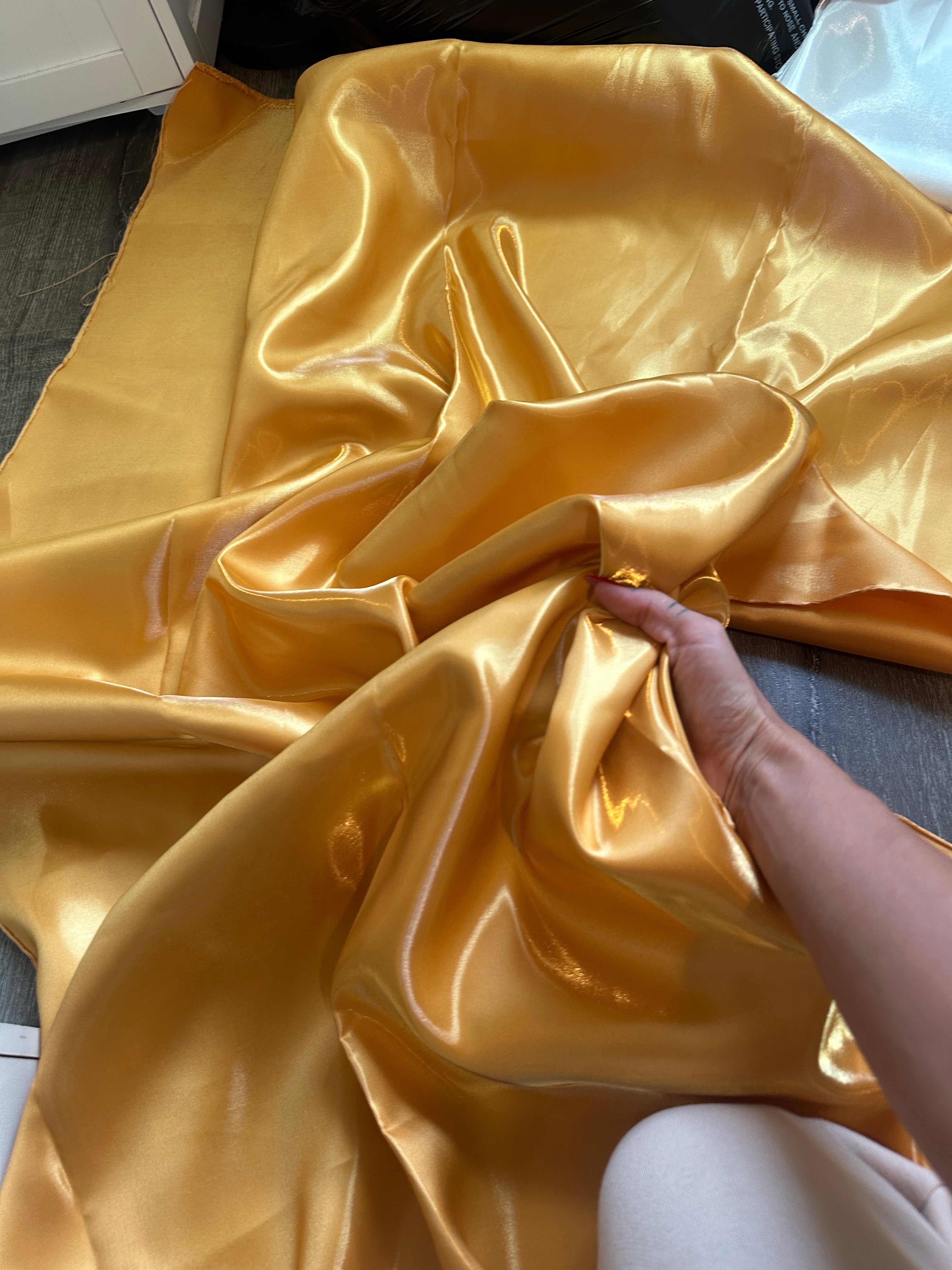 Deep Gold Liquid Bridal Satin, Fabric Store, Sewing Store, Cheap Fabric Store, Kiki Textiles, Textile by the Yard