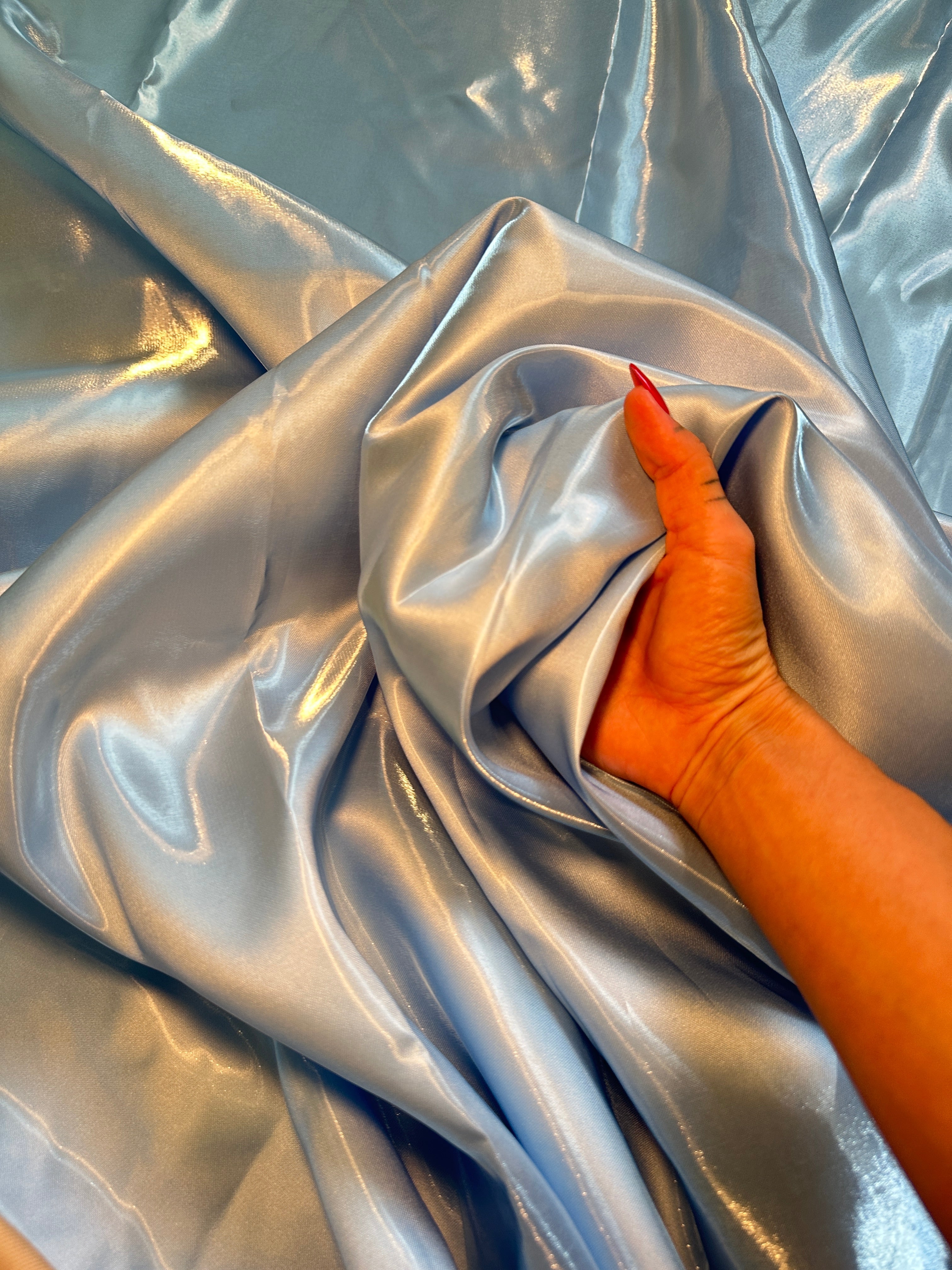 Baby Blue Liquid Bridal Satin, Luxury Silky Satin, Liquid Bridal Satin, Silky Satin, Premium Stretch Bridal Satin, Satin for Bride, Satin for Women, Satin in Low Price, Cheap Satin, Satin on Sale