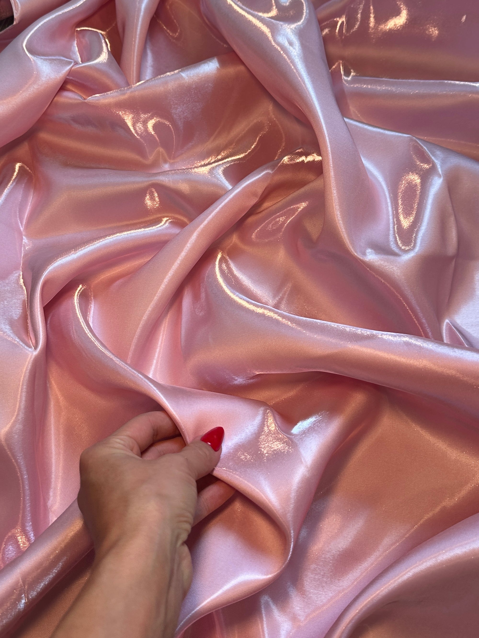 Baby Pink Liquid Bridal Satin, Fabric Store, Sewing Store, Cheap Fabric Store, Kiki Textiles, Textile by the Yard