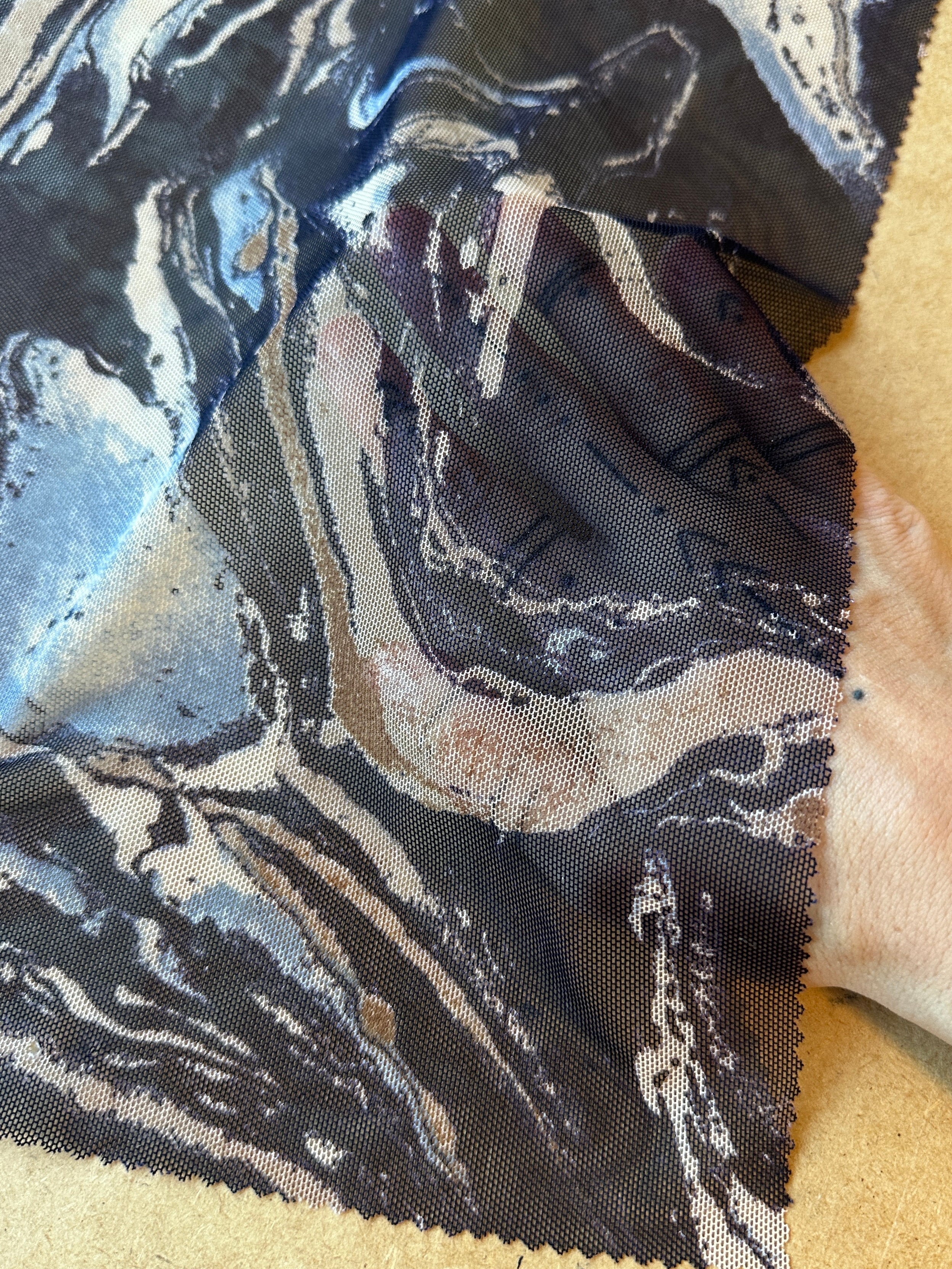 black marble Power Mesh, black Power Mesh Fabric, 4-way Stretch Power Mesh By yard, black marble Print Stretchy Mesh Nylon/Spandex 4 way stretch, power mesh for woman, power mesh for party wear, mesh on sale, mesh on discount