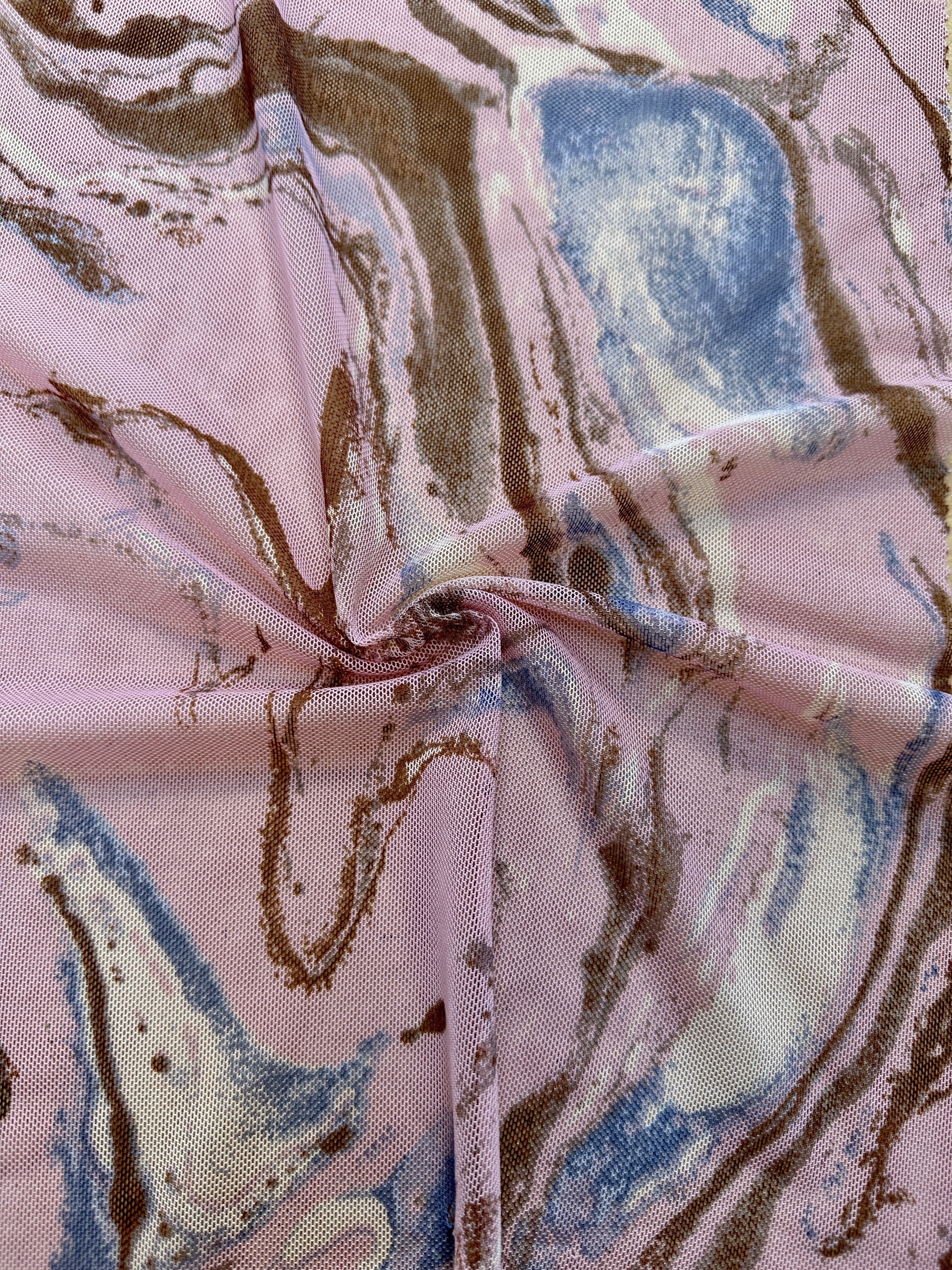 blush pink marble Power Mesh, blush pink Power Mesh Fabric, 4-way Stretch Power Mesh By yard, blush pink marble Print Stretchy Mesh Nylon/Spandex 4 way stretch, power mesh for woman, power mesh for party wear, mesh on sale, mesh on discount