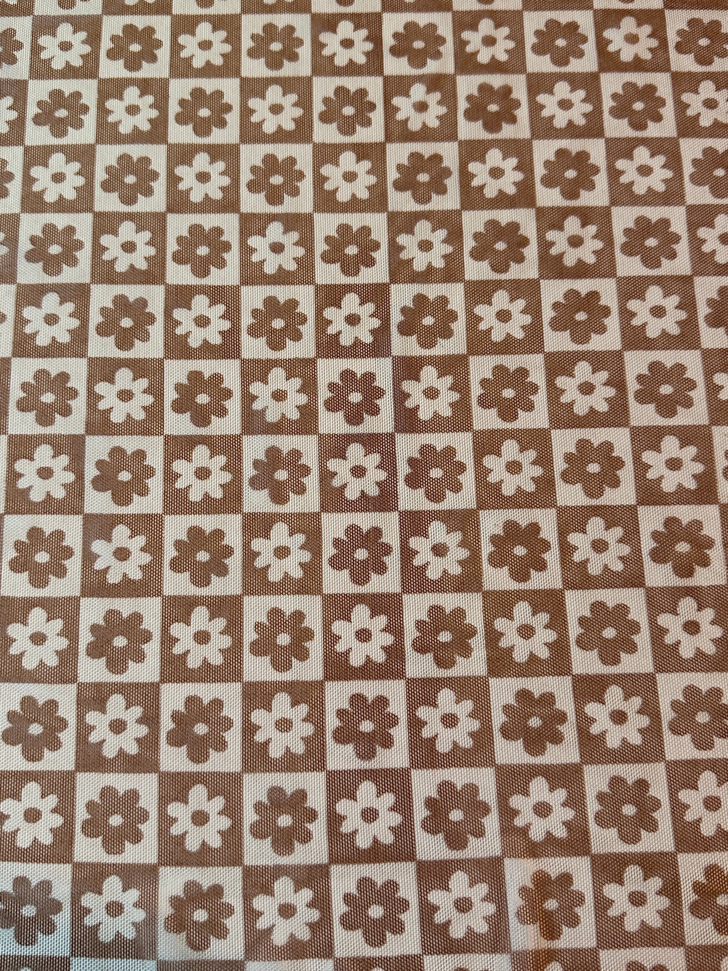 bown cream checkered Power Mesh, bown cream checkered Power Mesh Fabric, 4-way Stretch Power Mesh By yard, bown cream checkered Stretchy Mesh Nylon/Spandex 4 way stretch, power mesh for woman, power mesh for party wear, mesh on sale, mesh on discount