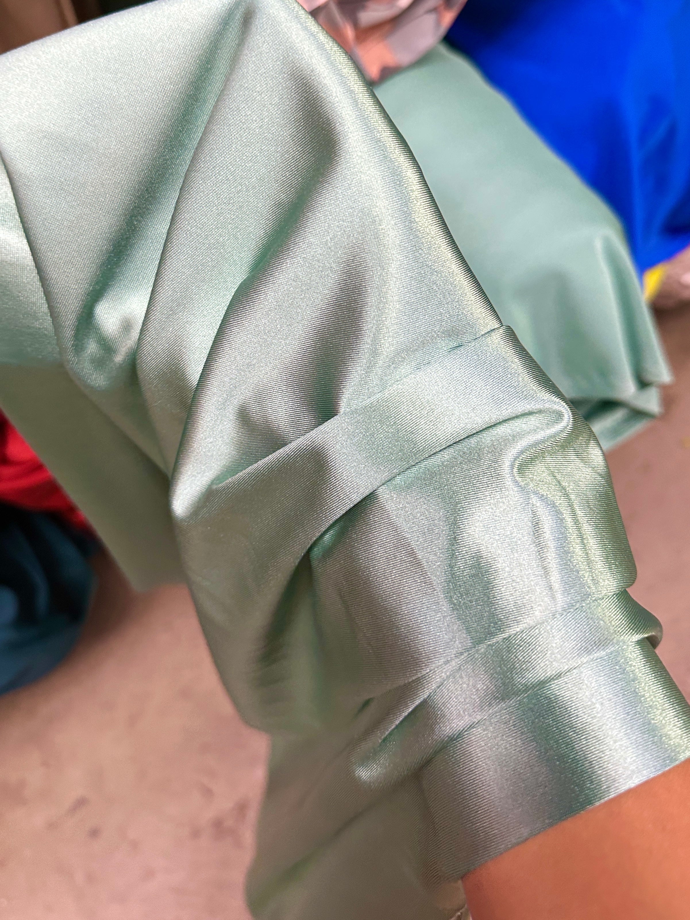 Seafoam Blue Shiny Nylon Spandex, blue shiny nylon spandex, light blue nylon spandex, dark blue nylon spandex, shiny nylon spandex for woman, shiny nylon for bride, spandex for swim wear, premium spandex, spandex on sale, low price spandex