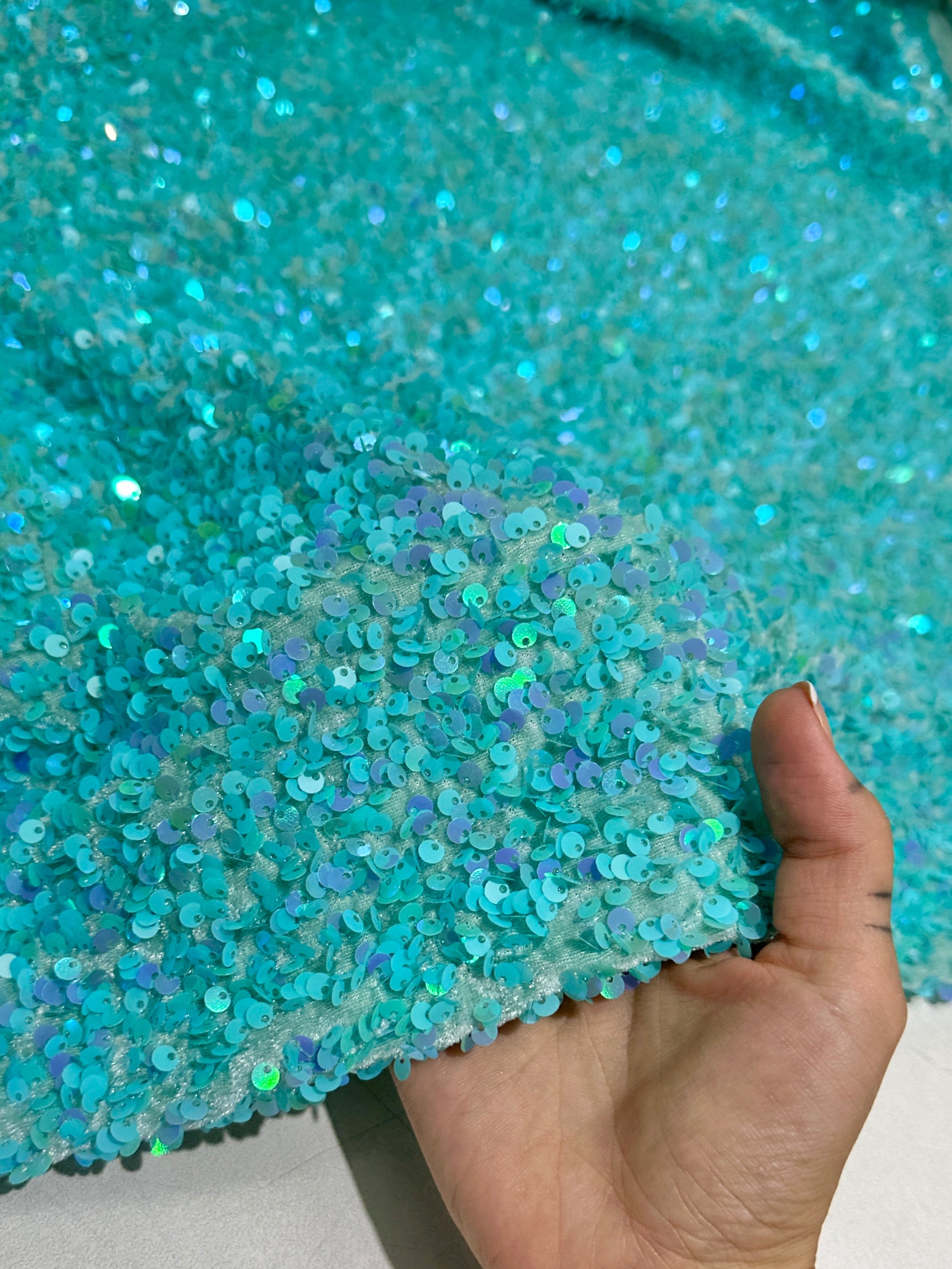 tiffany blue sequin on velvet, blue sequin on velvet, light blue sequin on velvet, dark blue sequin on velvet, sequin on velvet for woman, sequin on velvet for bride, sequin on velvet on discount, sequin on velvet on sale