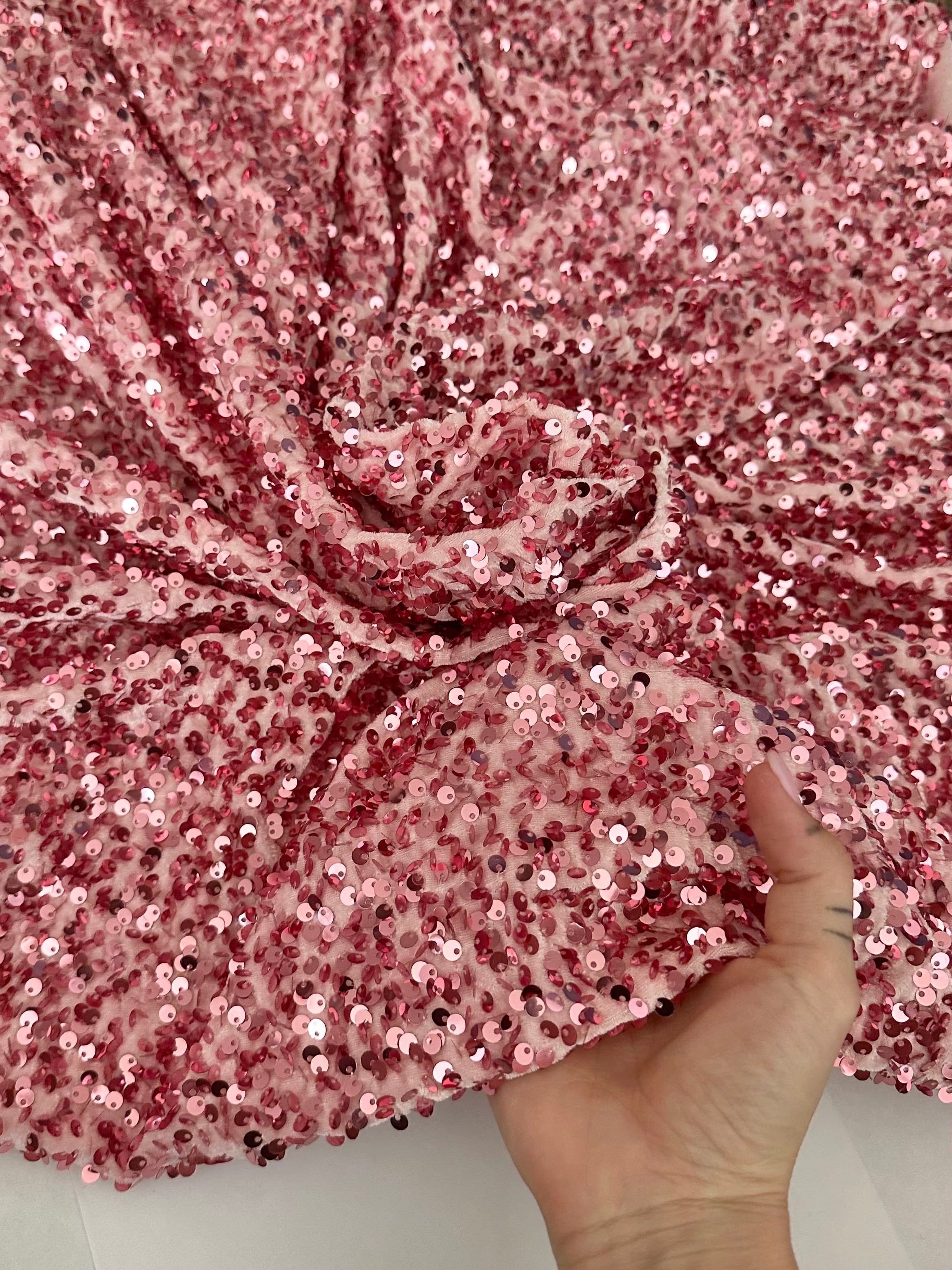 blush sequin on velvet, pink sequin on velvet, light pink sequin on velvet, dark pink sequin on velvet, rose pink sequin on velvet, sequin on velvet for woman, sequin on velvet for bride, premium sequin on velvet, sequin on velvet on discount, sequin on velvet on sale, buy sequin on velvet online