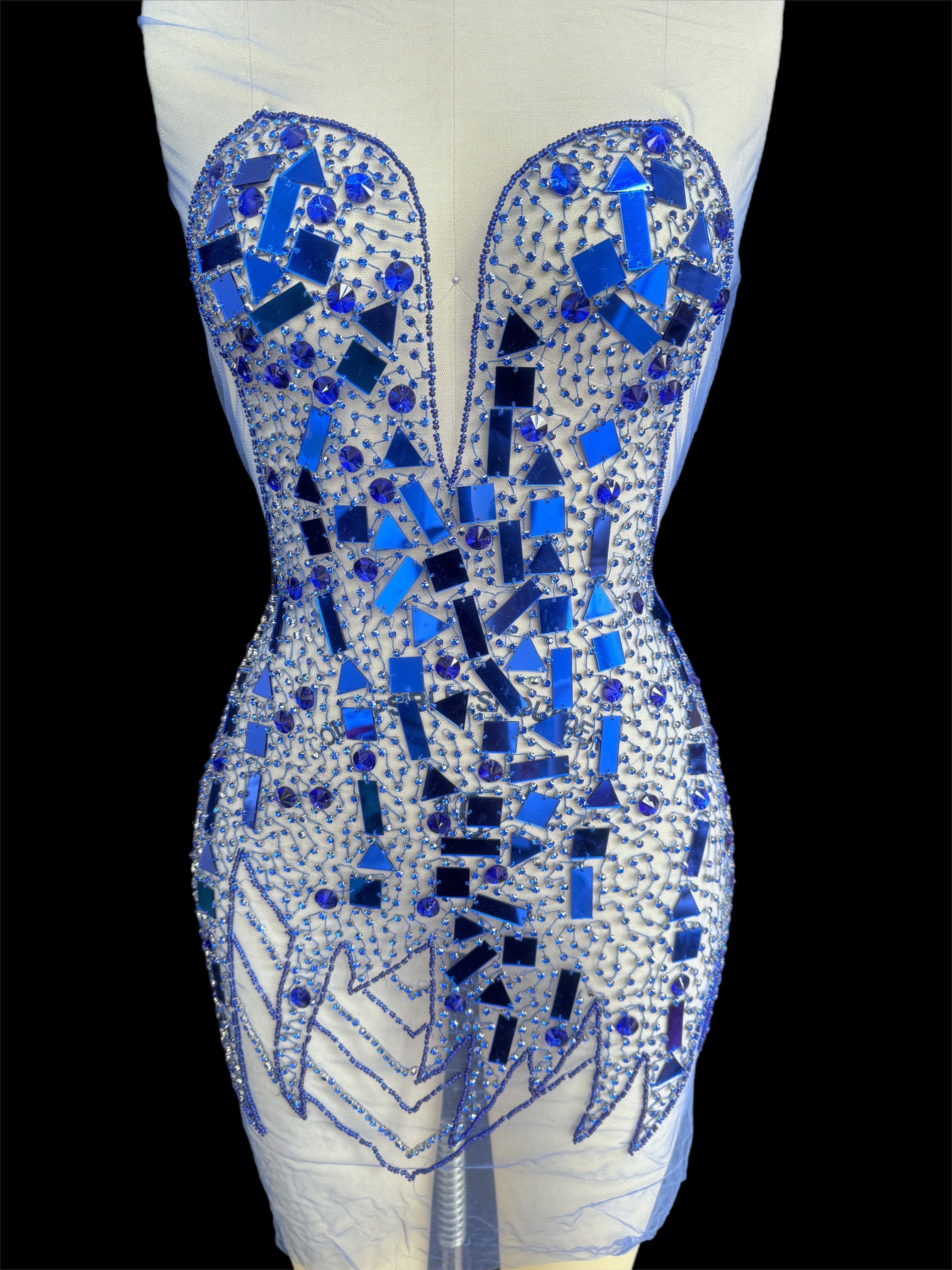 Anne Royal Blue Rhinestone Bodice Appliqué, Shop Fabrics Online, Sewing, Fabric Store, Sewing Store, Cheap Fabric Store, Kiki Textiles, Textile by the Yard