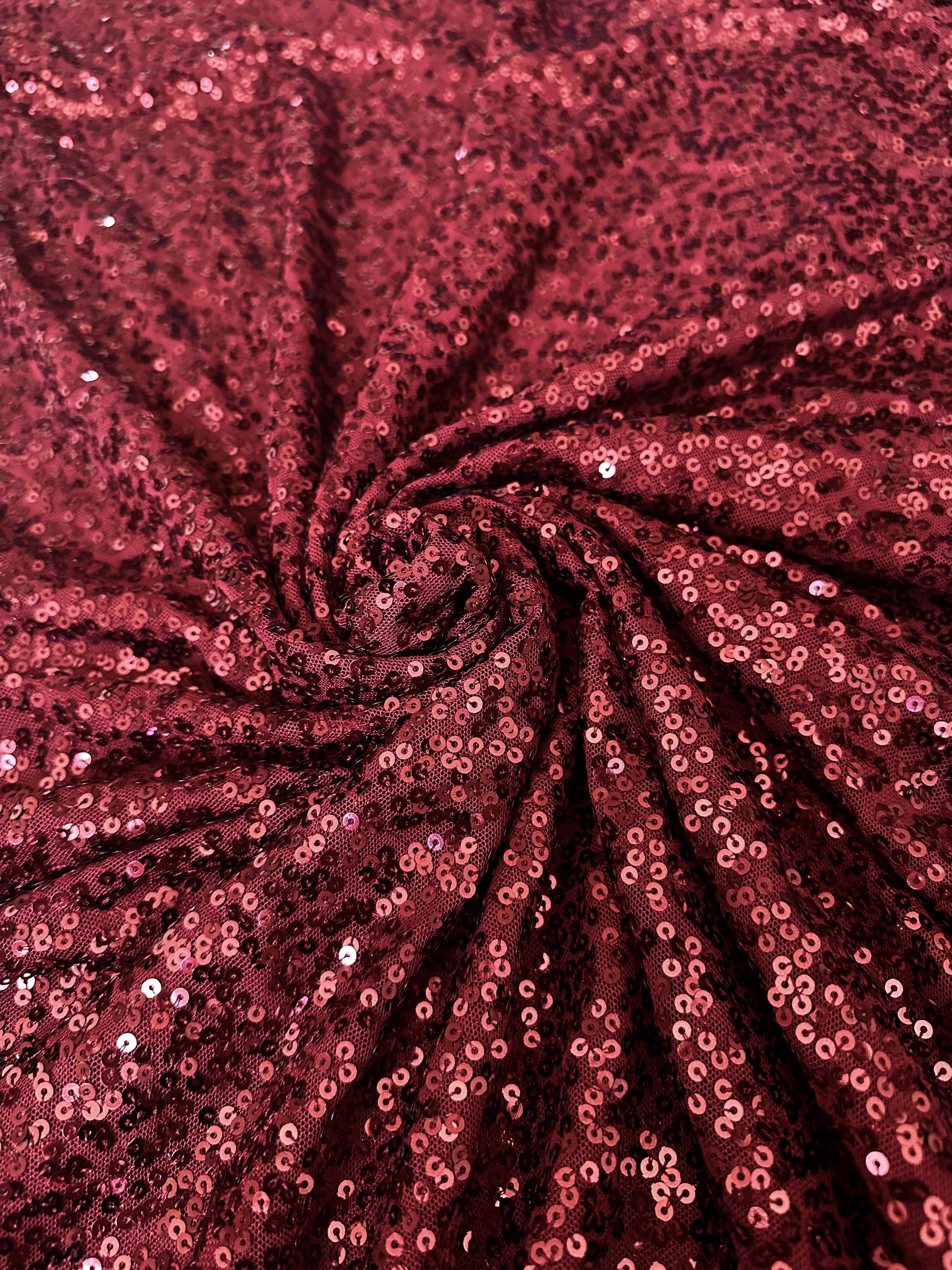 burgundy all way stretch sequin on mesh, dark red sequin on mesh, maroon sequin on mesh, sequin on mesh for woman, sequin on mesh for bride, sequin on mesh on discount, sequin on mesh on sale, premium sequin on mesh, kiki textile sequin on mesh, sequin on mesh for party wear