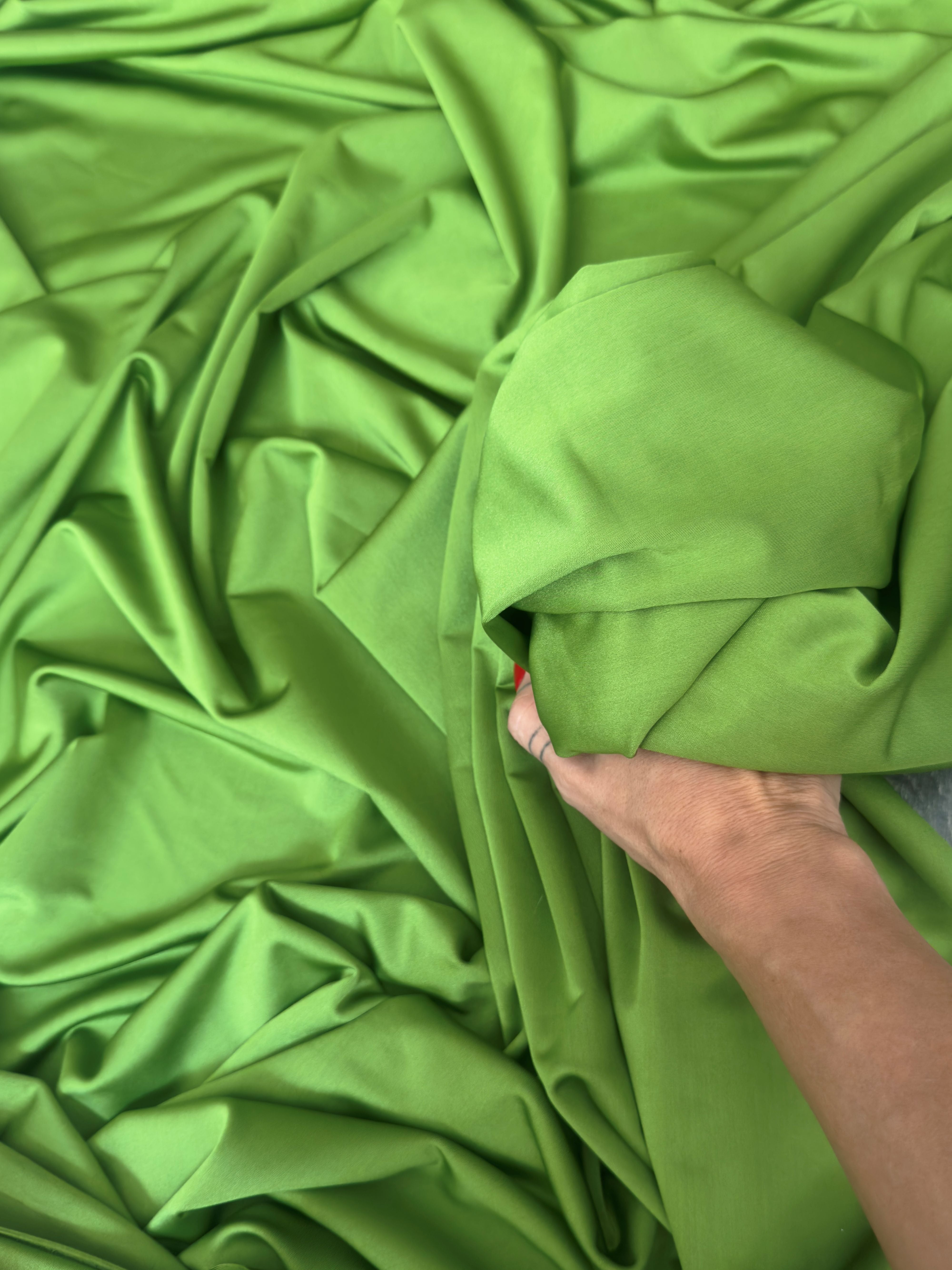 Apple Green Lulu Yoga Nylon Spandex, Green Lulu Spandex, Nylon Spandex, Shiny Spandex, Stretch Fabric, 4 way stretch fabric, Fabric on Sale, Activewear Fabric, Polyester Fabric