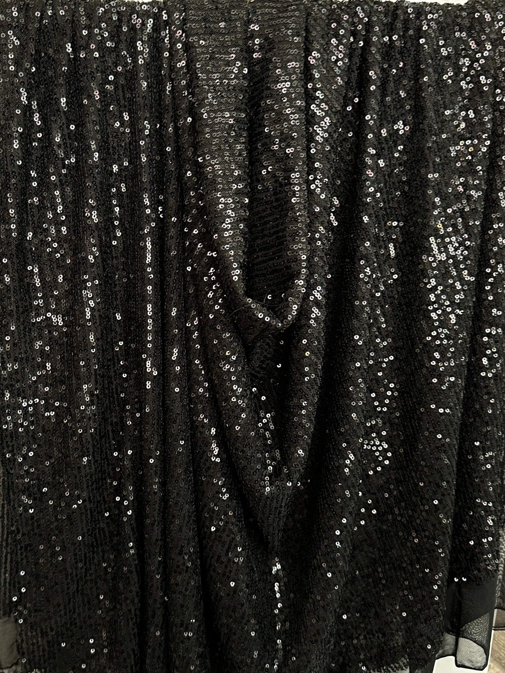 black super stretch sequin on mesh, dark grey sequin on mesh, jet black sequin on mesh, sequin on mesh for woman, sequin on mesh for bride, sequin on mesh on discount, sequin on mesh on sale, premium sequin on mesh, kiki textile sequin on mesh, sequin on mesh for party wear