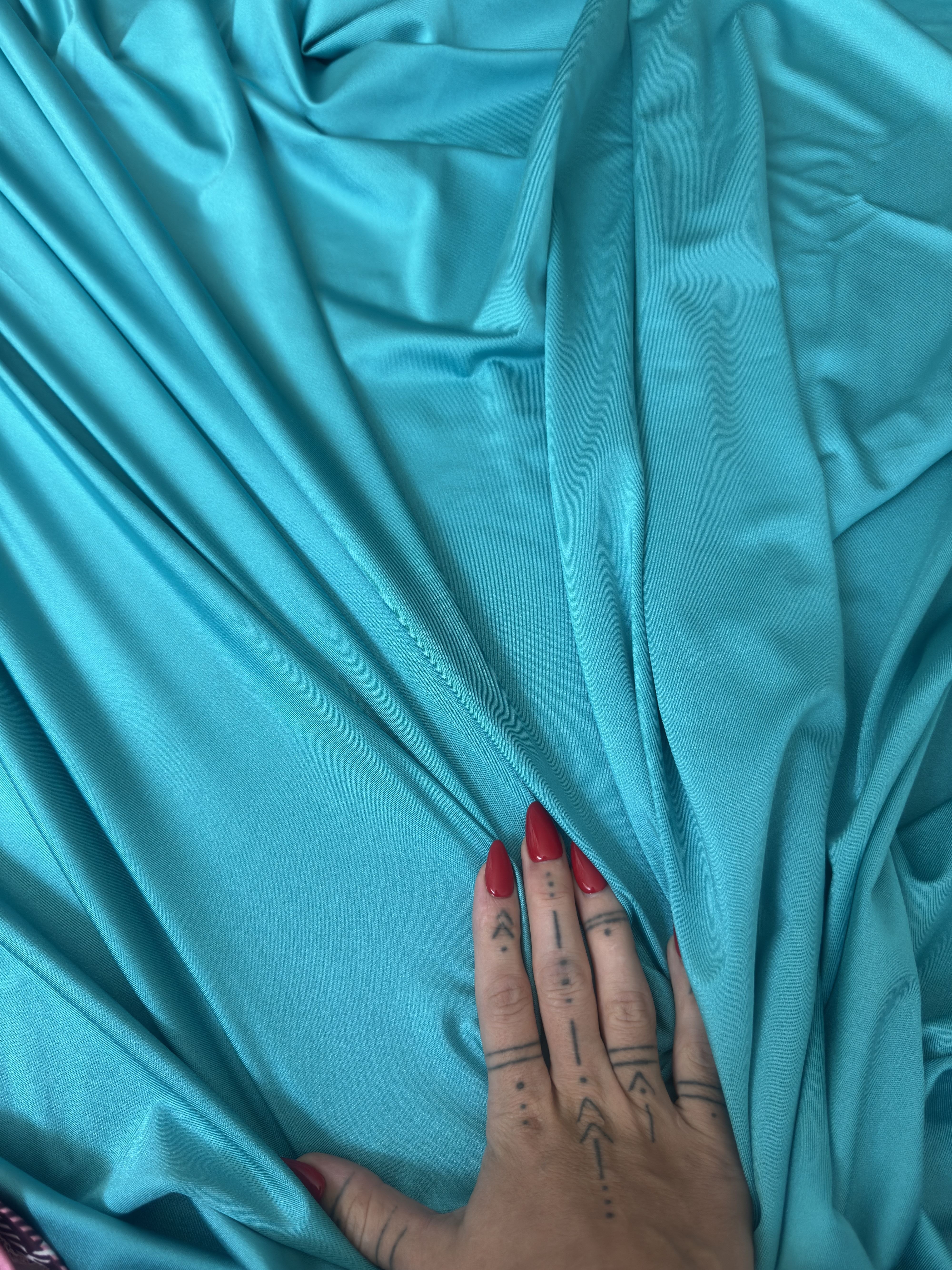 Turquoise Lulu Yoga Nylon Spandex, Turquoise Lulu Spandex, Nylon Spandex, Shiny Spandex, Stretch Fabric, 4 way stretch fabric, Fabric on Sale, Activewear Fabric, Polyester Fabric