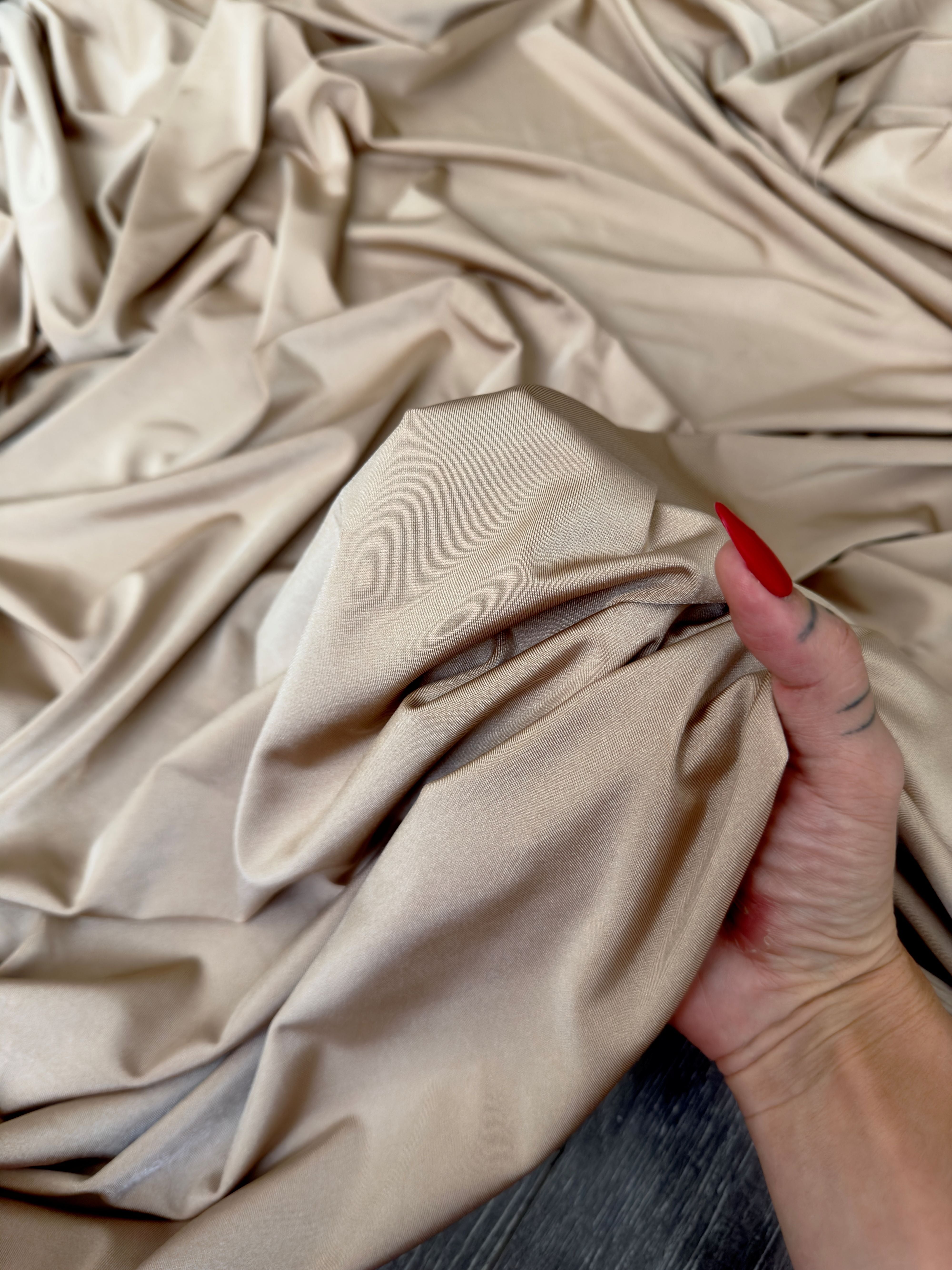 Champagne Lulu Yoga Nylon Spandex, Fabric Store, Sewing Store, Cheap Fabric Store, Kiki Textiles, Textile by the Yard