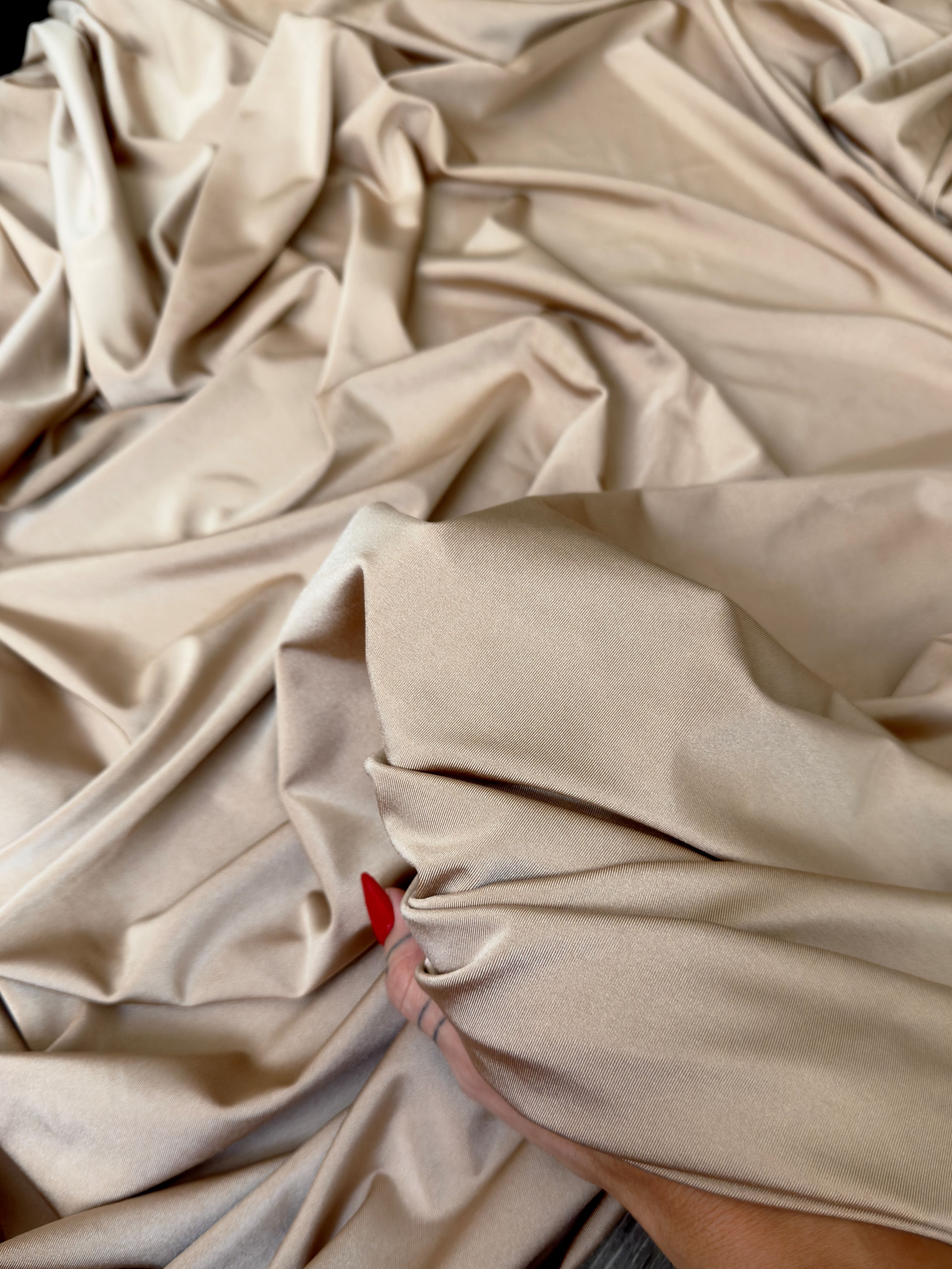 Champagne Lulu Yoga Nylon Spandex, Champagne Lulu Spandex, Nylon Spandex, Shiny Spandex, Stretch Fabric, 4 way stretch fabric, Fabric on Sale, Activewear Fabric, Polyester Fabric