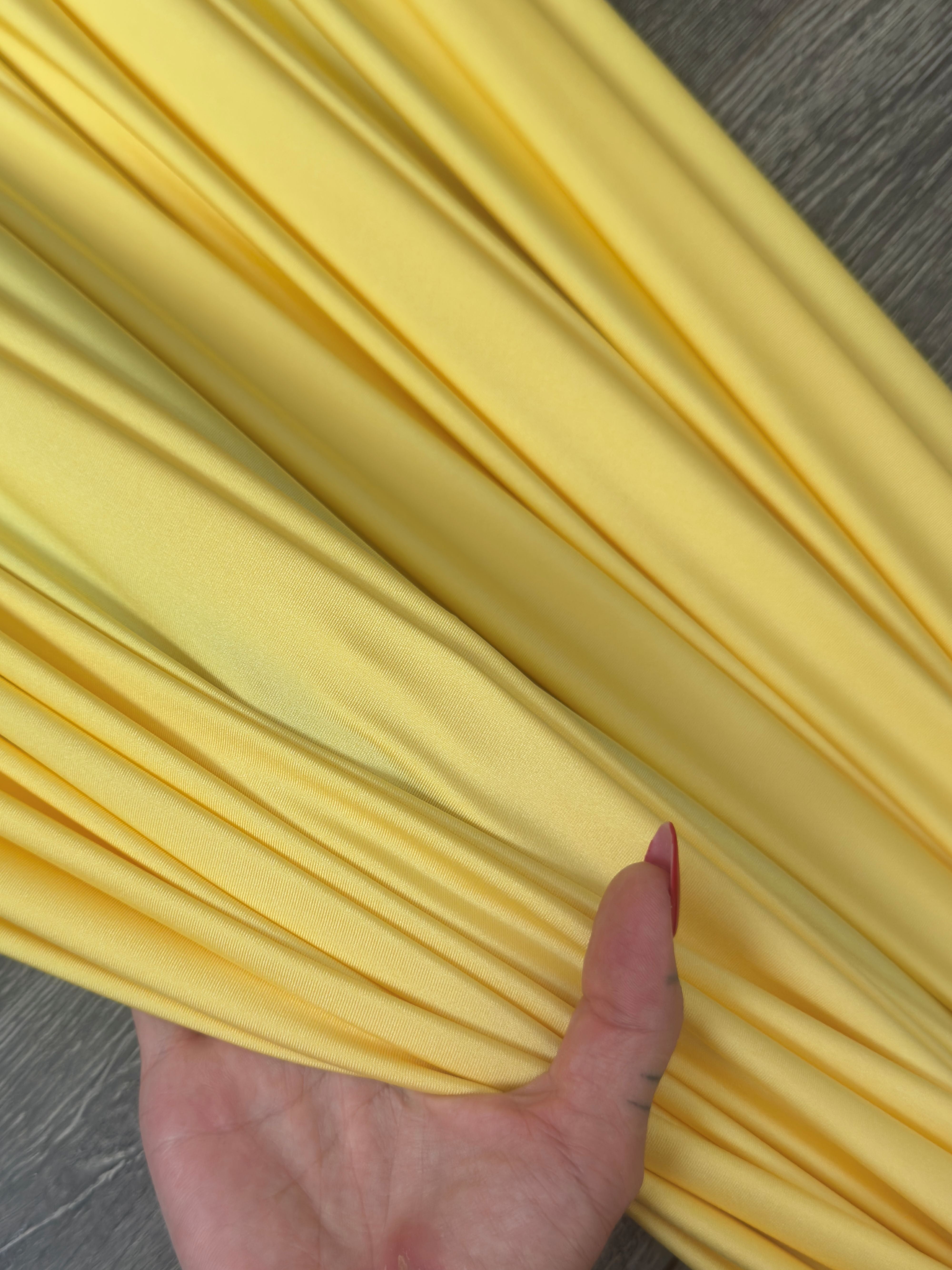 Banana Yellow Lulu Yoga Nylon Spandex, Fabric Store, Sewing Store, Cheap Fabric Store, Kiki Textiles, Textile by the Yard