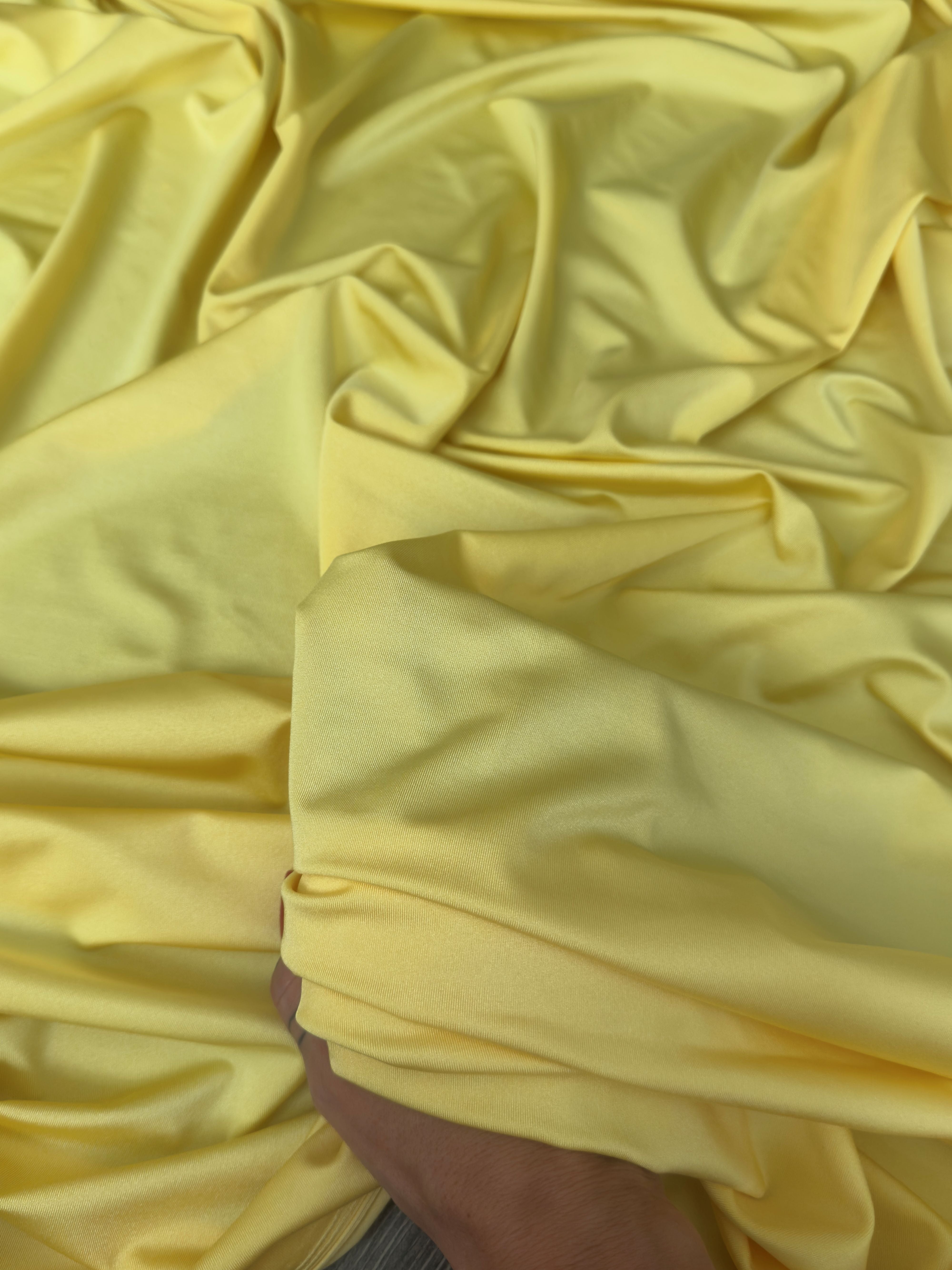 Banana Yellow Lulu Yoga Nylon Spandex, Banana Yellow Lulu Spandex, Nylon Spandex, Shiny Spandex, Stretch Fabric, 4 way stretch fabric, Fabric on Sale, Activewear Fabric, Polyester Fabric