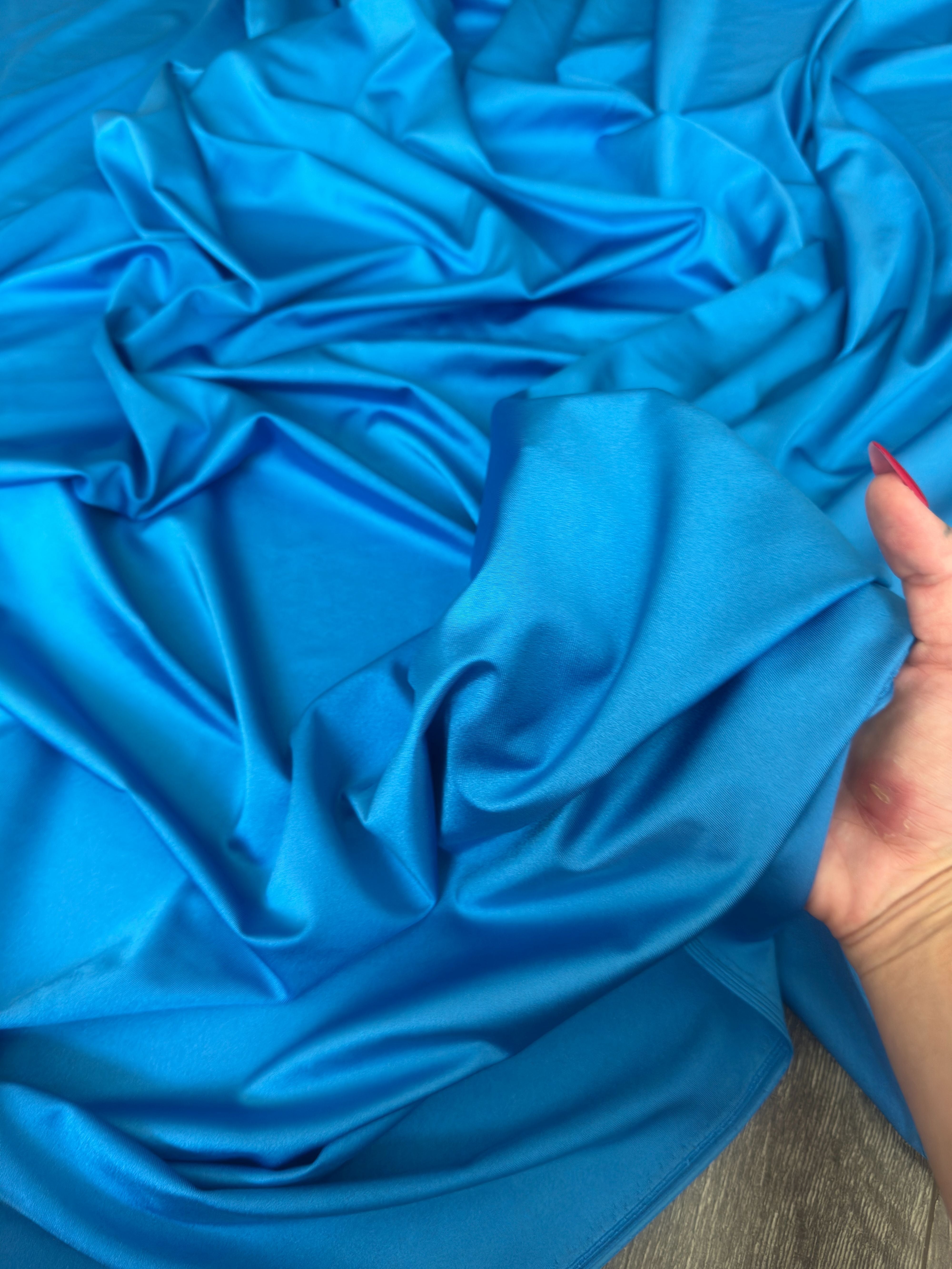 Aqua Blue Lulu Yoga Nylon Spandex, Fabric Store, Sewing Store, Cheap Fabric Store, Kiki Textiles, Textile by the Yard