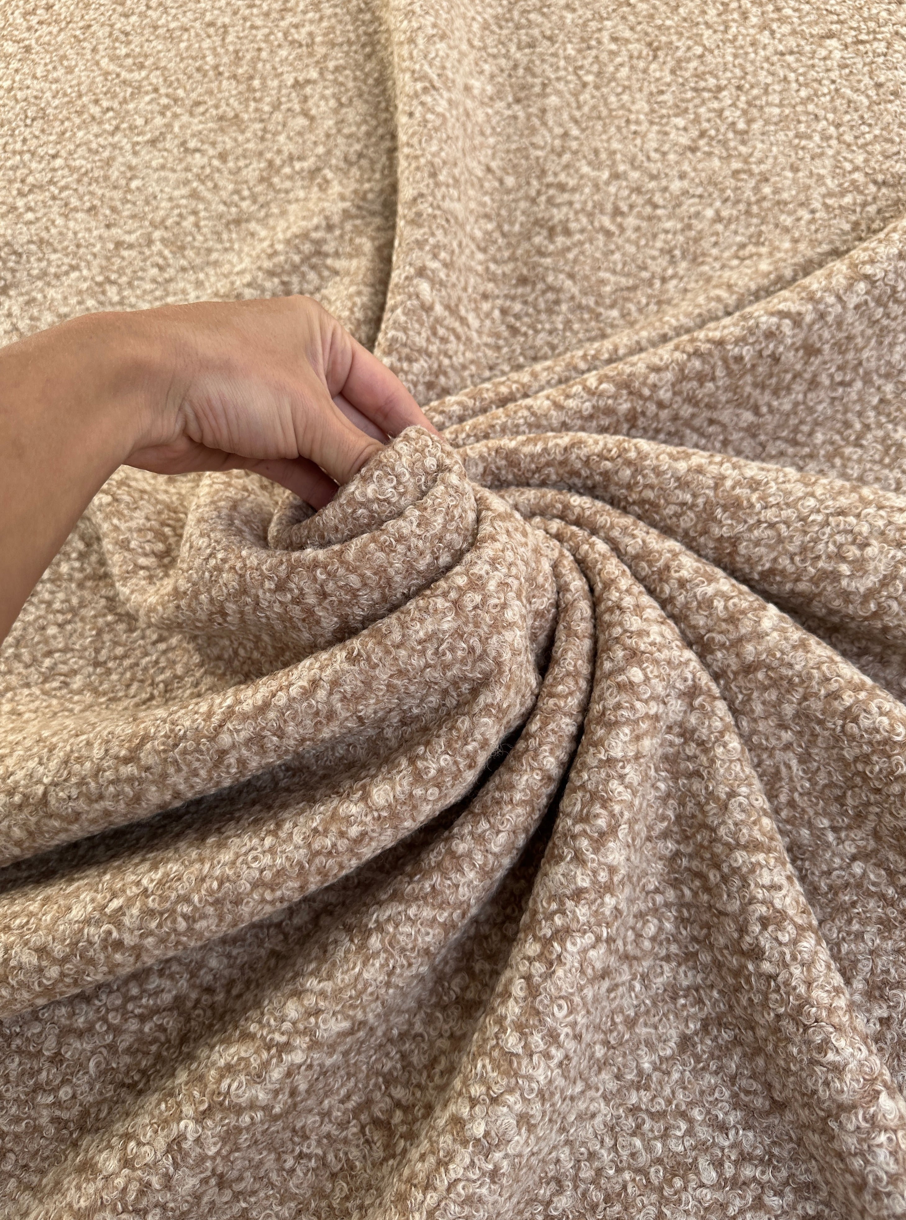 beige brown Lamb Premium Faux Wool, brown Faux Wool, light brown Faux Wool, Faux Wool for jacket, premium Faux Wool, Faux Wool for winter, winter collection, Faux Wool on sale, Faux Wool in low price